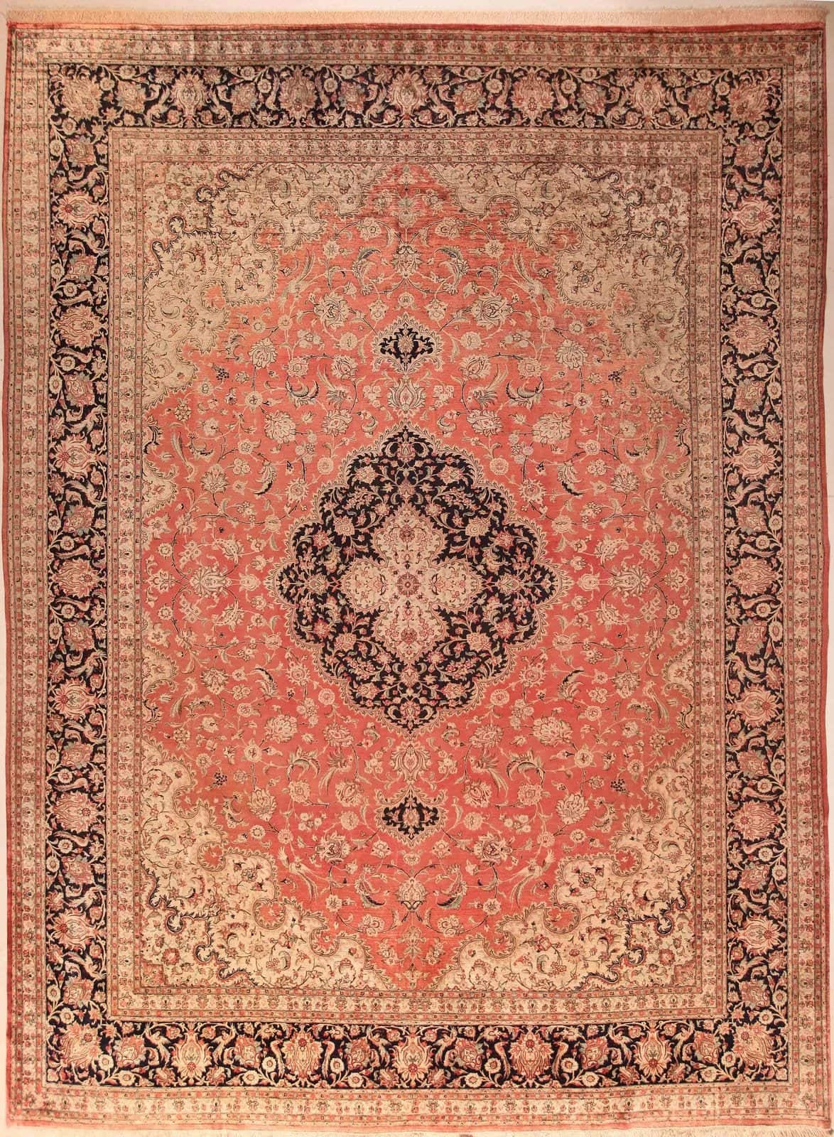 IRÁNI QOM SELYEM KÉZI CSOMÓZÁSÚ SZŐNYEG