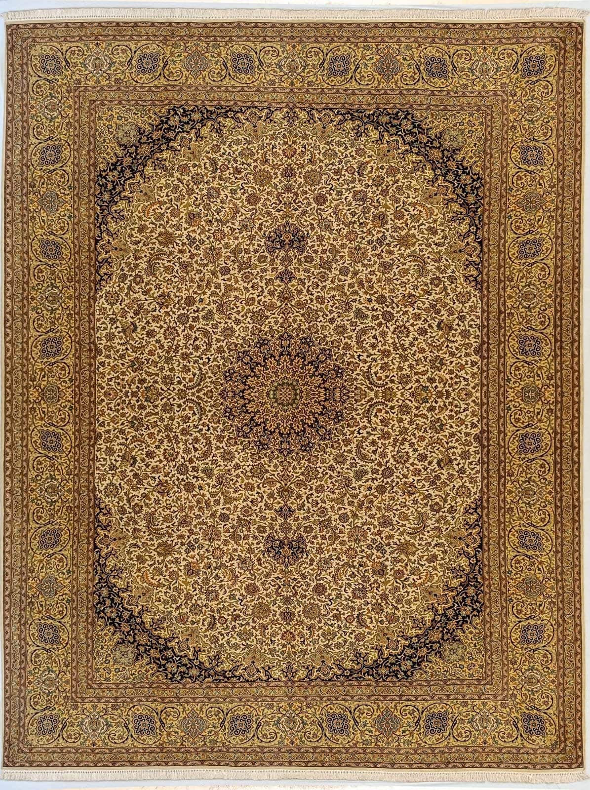 INDIAN KASHMIR SILK HANDMADE CARPET