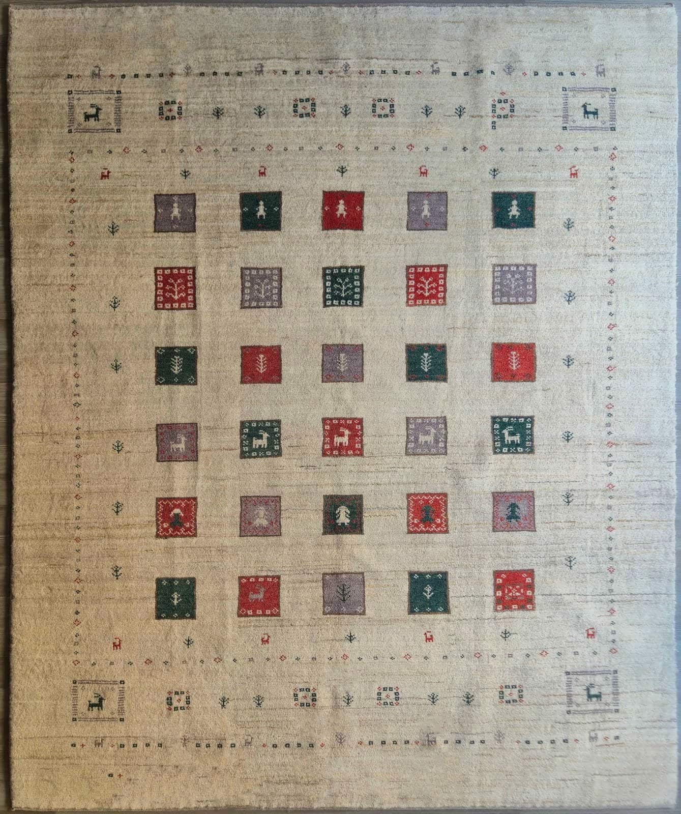 IRANIAN GABBEH HANDMADE WOOL CARPET