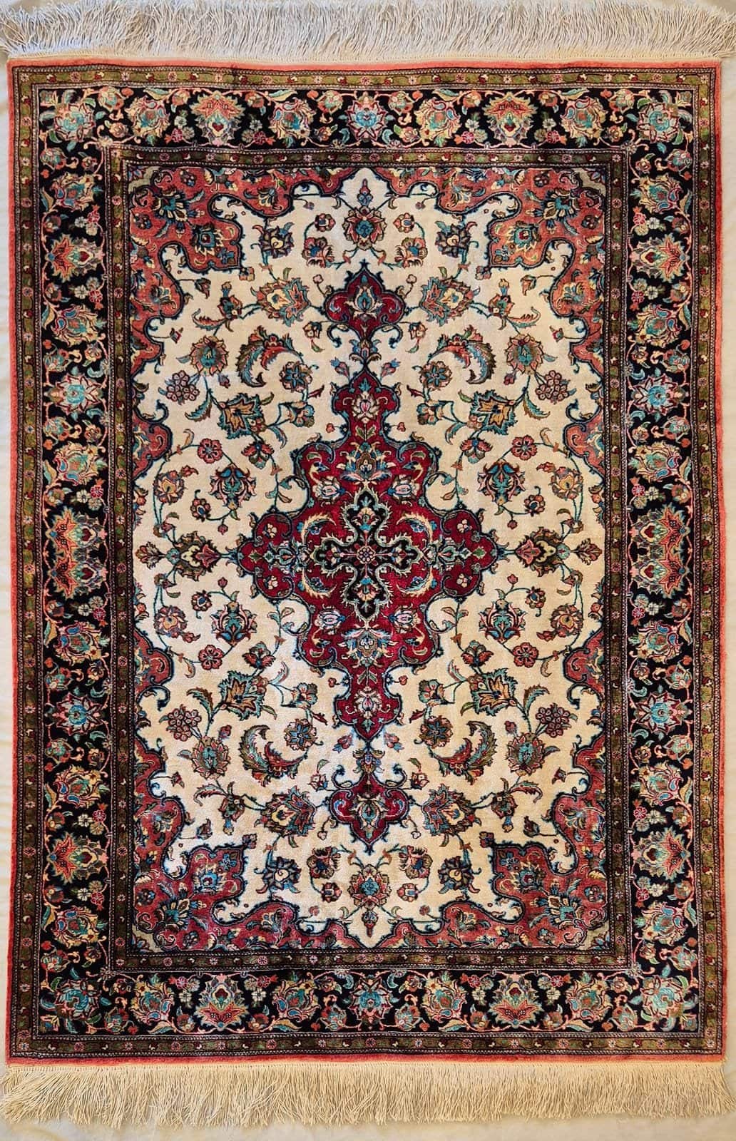IRANIAN QOM SILK HANDMADE CARPET