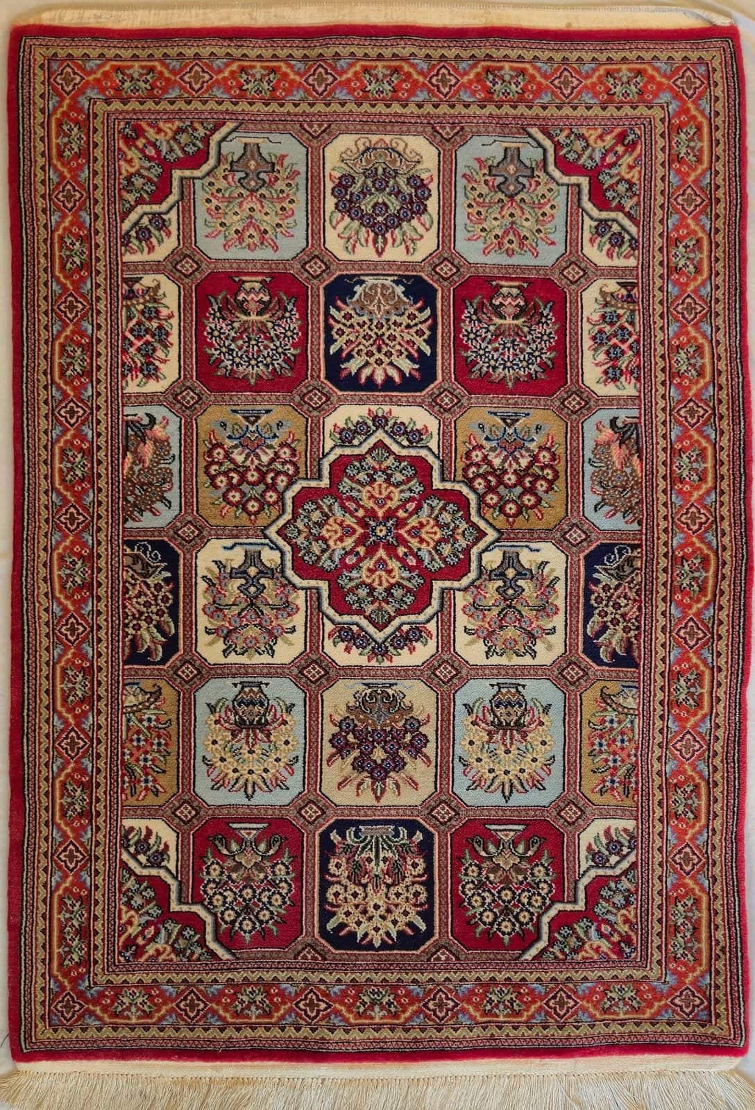 IRANIAN QOM HANDMADE WOOL CARPET