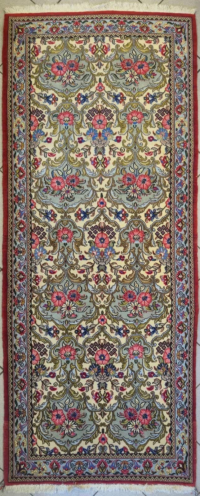 IRANIAN QOM HANDMADE WOOL CARPET