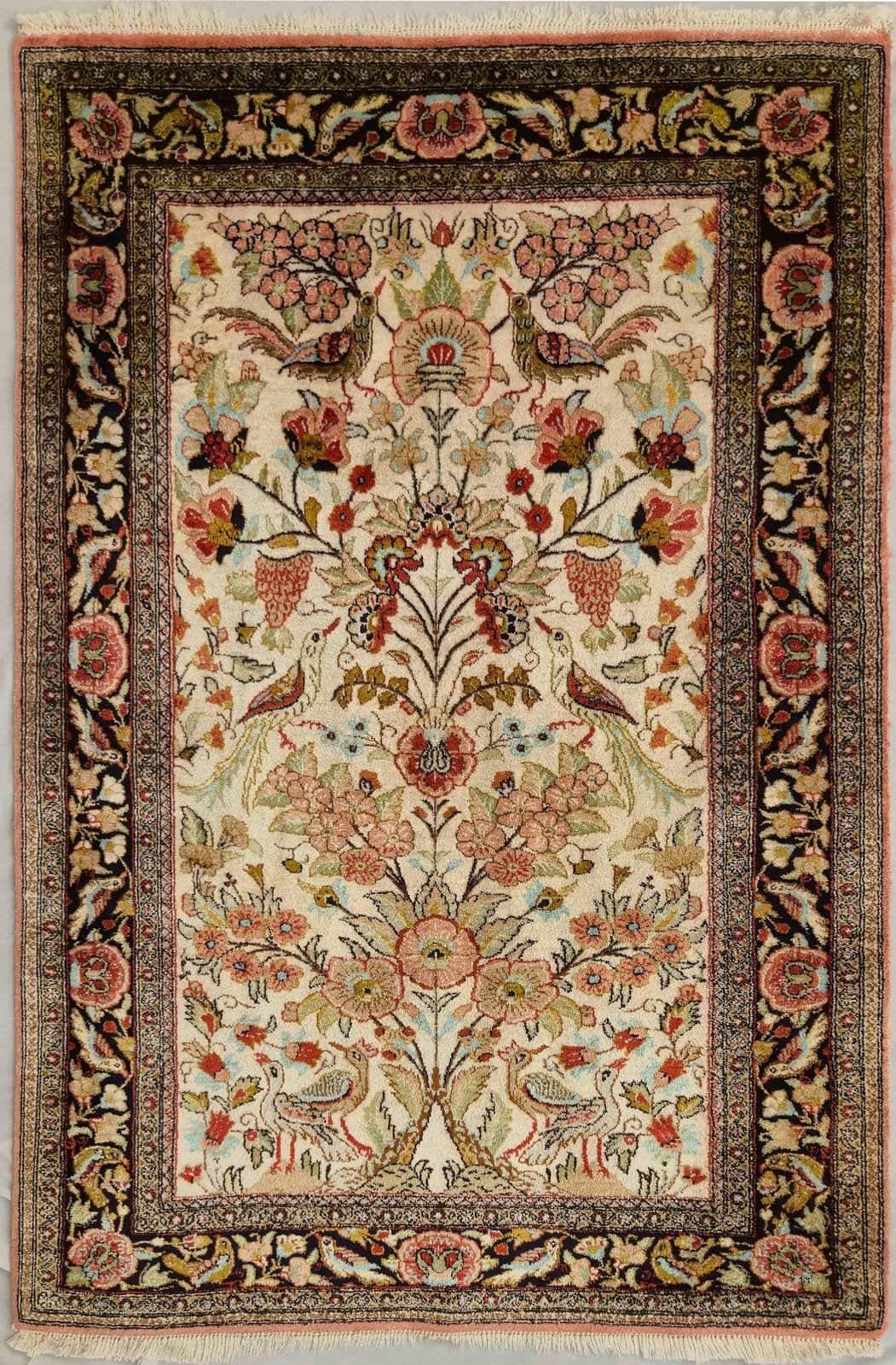 IRANIAN QOM SILK HANDMADE CARPET