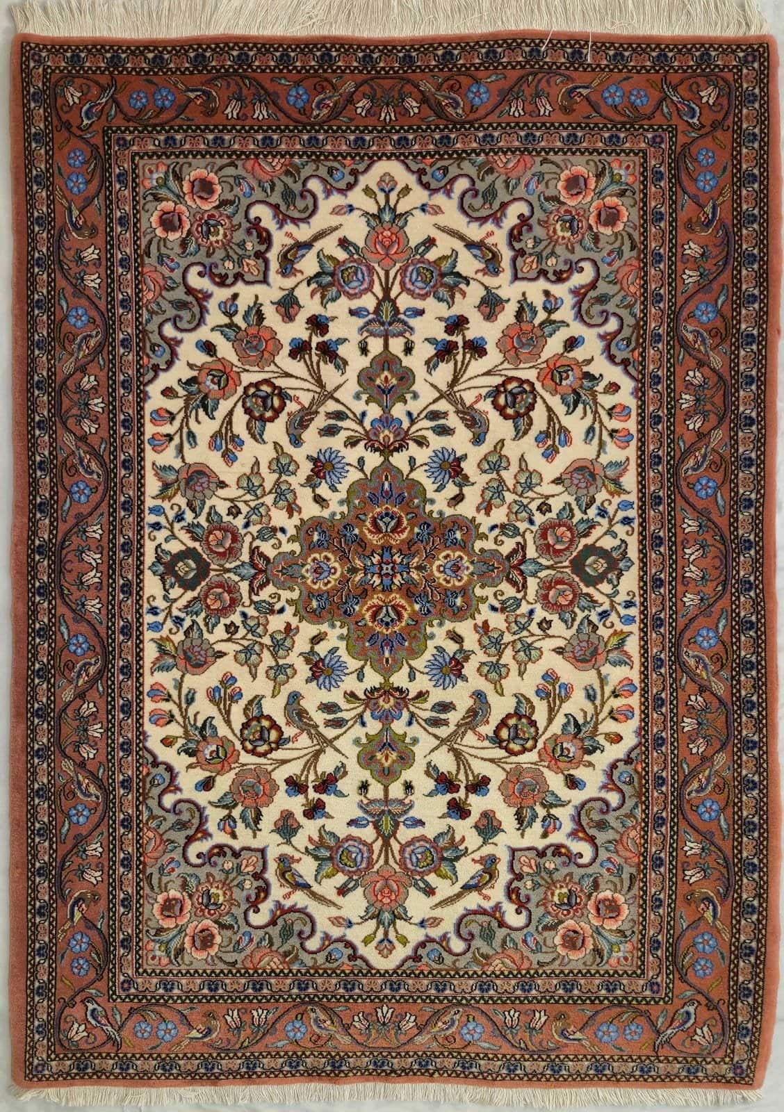 IRÁNI QOM KÉZI CSOMÓZÁSÚ GYAPJÚ SZŐNYEG