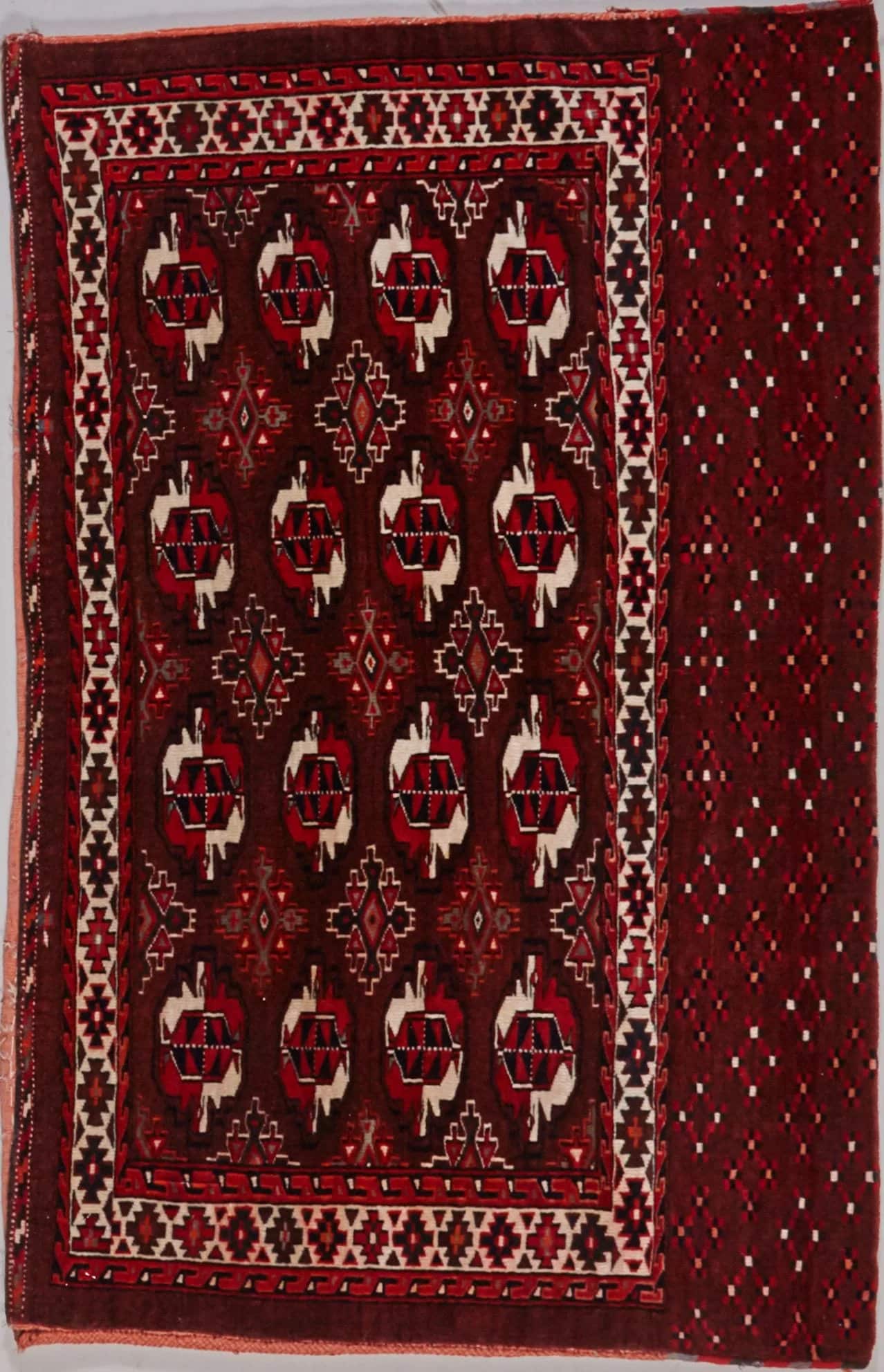 ANTIQUE IRANIAN BOKHARA HANDMADE WOOL CARPET
