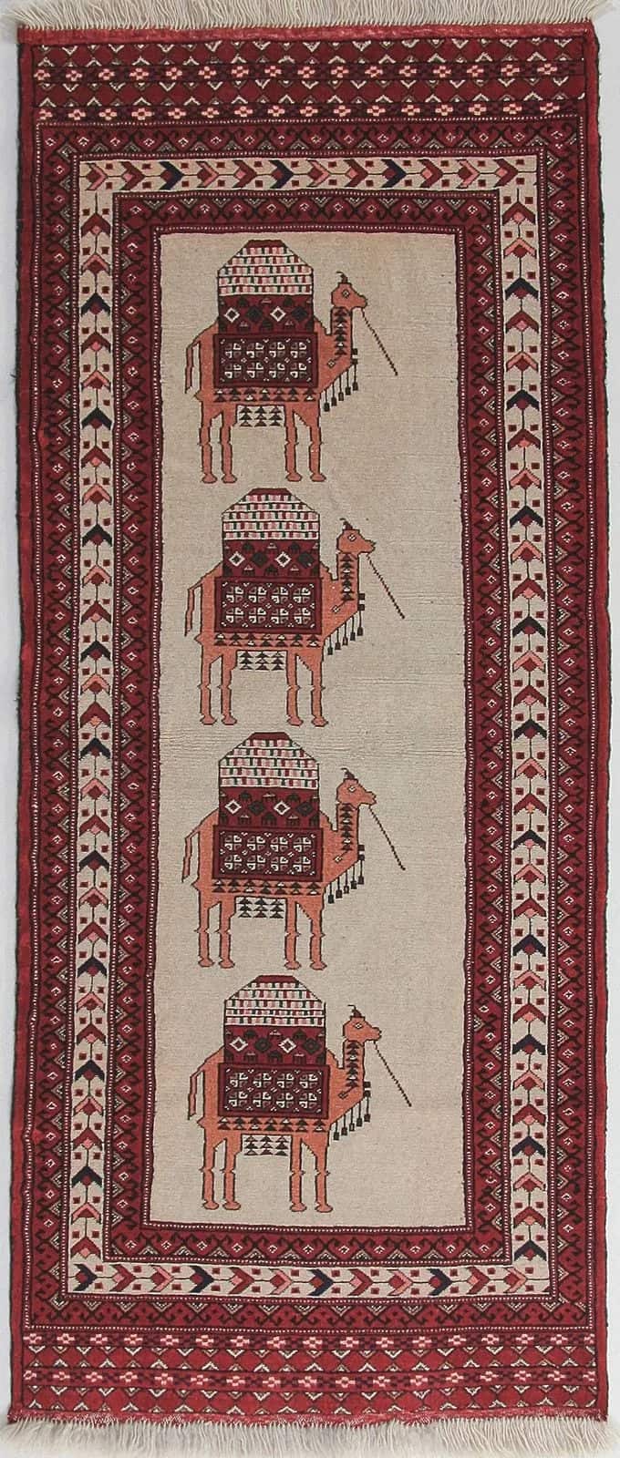 IRANIAN TURKEMAN HANDMADE WOOL CARPET