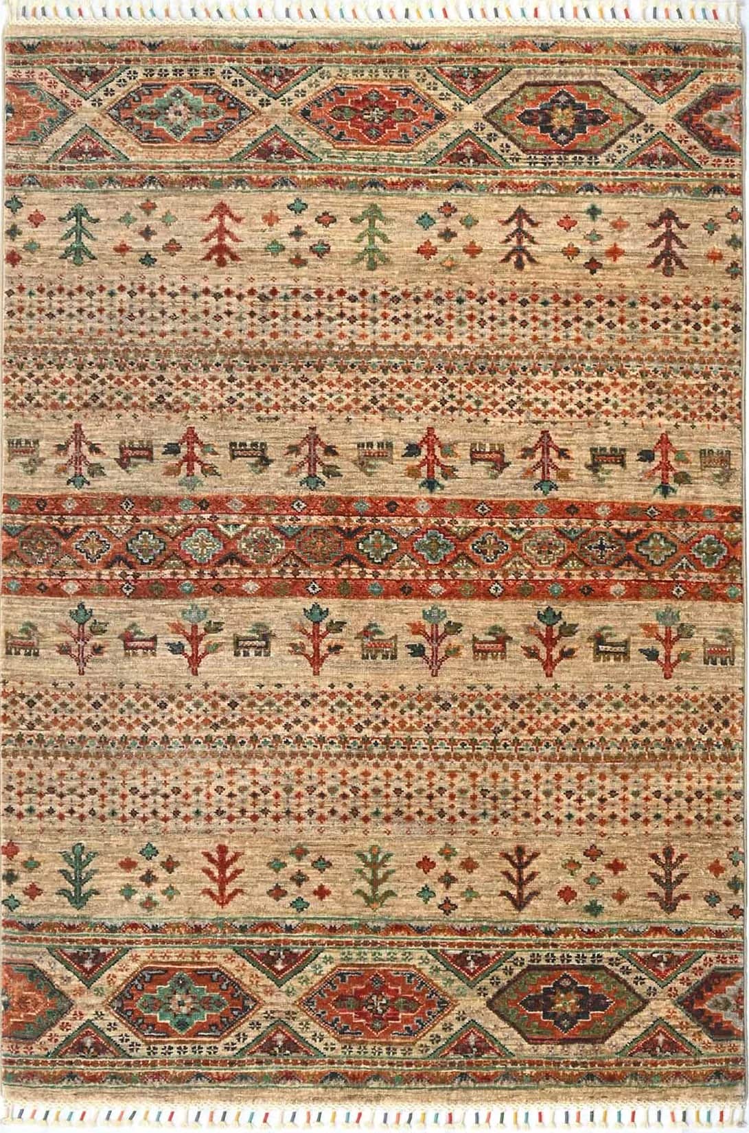 AFGHAN SHIRVAN SHAWL HANDMADE WOOL CARPET
