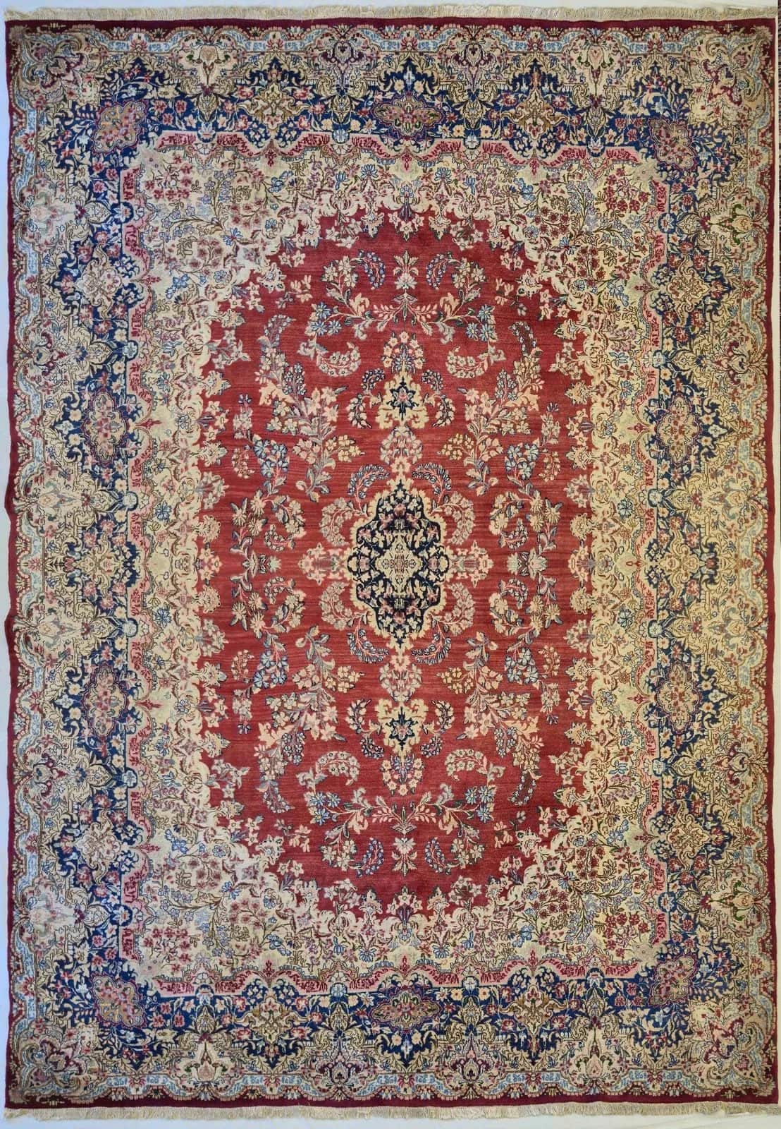 IRANIAN KERMAN HANDMADE WOOL CARPET