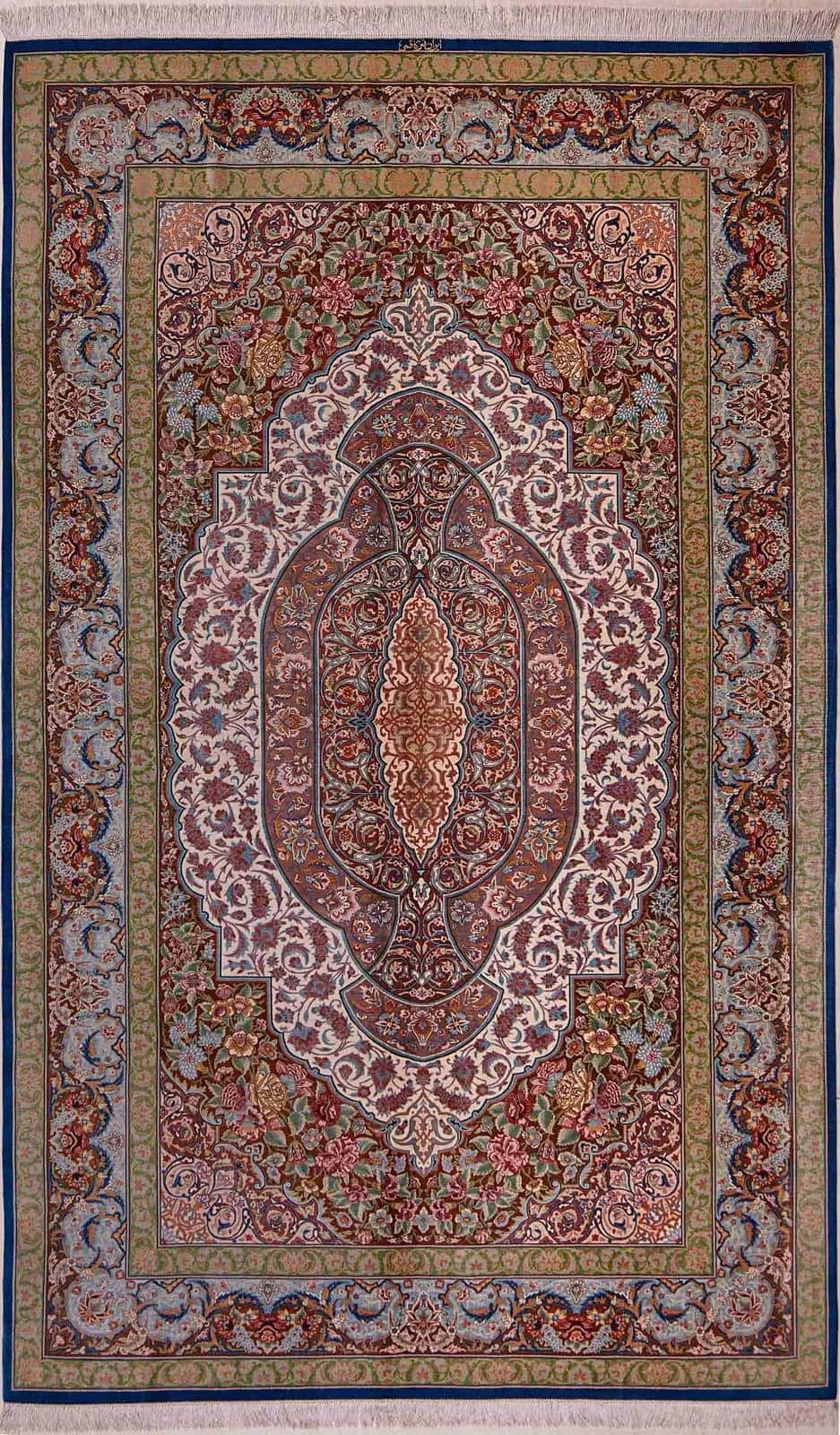 IRANIAN QOM SILK HANDMADE CARPET