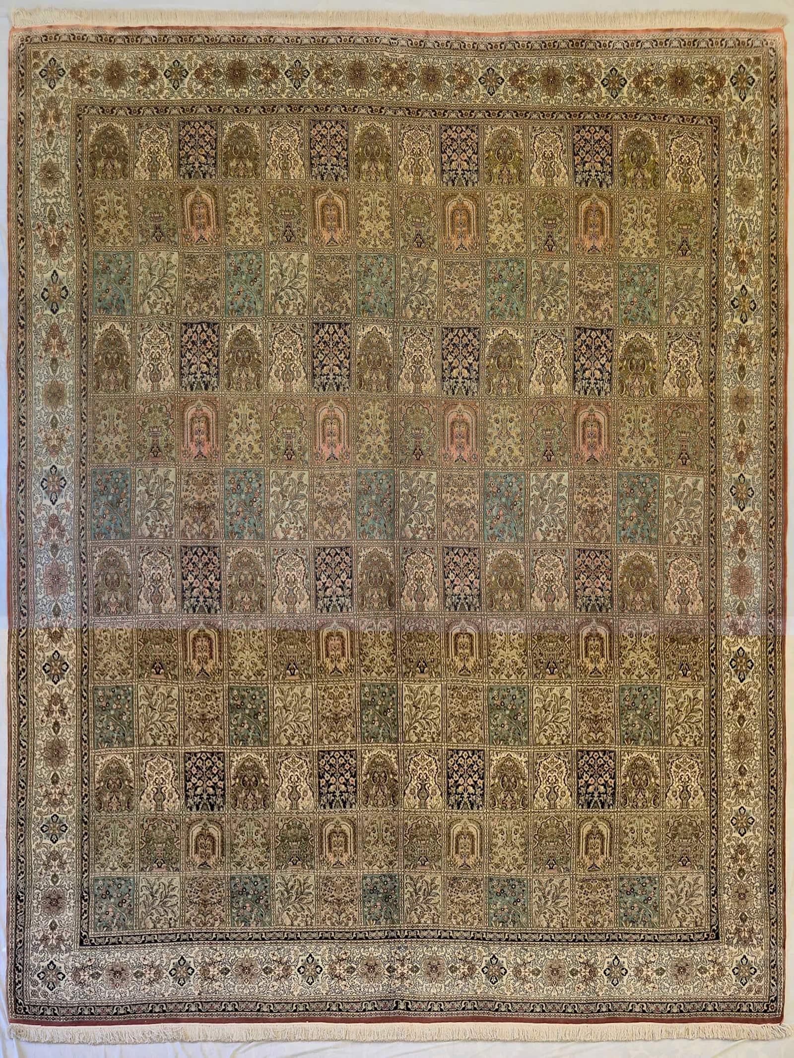 INDIAN KASHMIR SILK HANDMADE CARPET