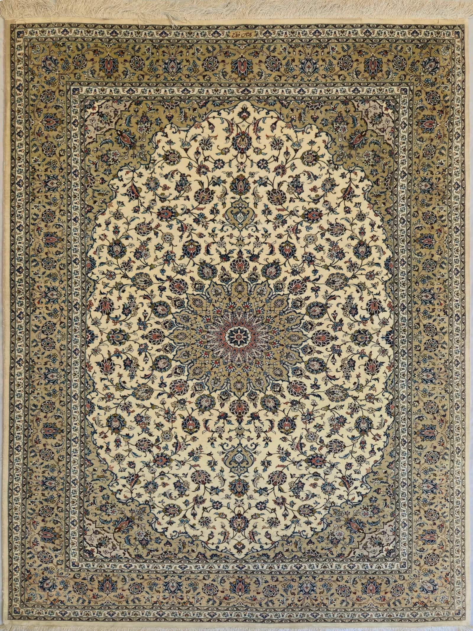 IRÁNI KASHAN KÉZI CSOMÓZÁSÚ SELYEM SZŐNYEG