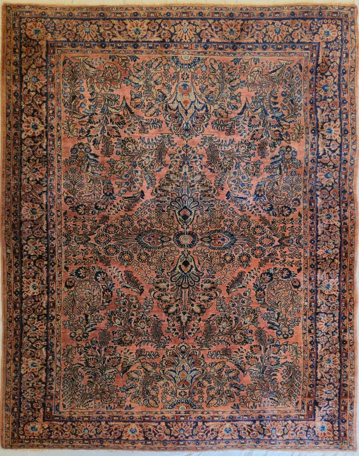 ANTIQUE IRANIAN SAROUGH MOHAJIRAN HANDMADE WOOL CARPET