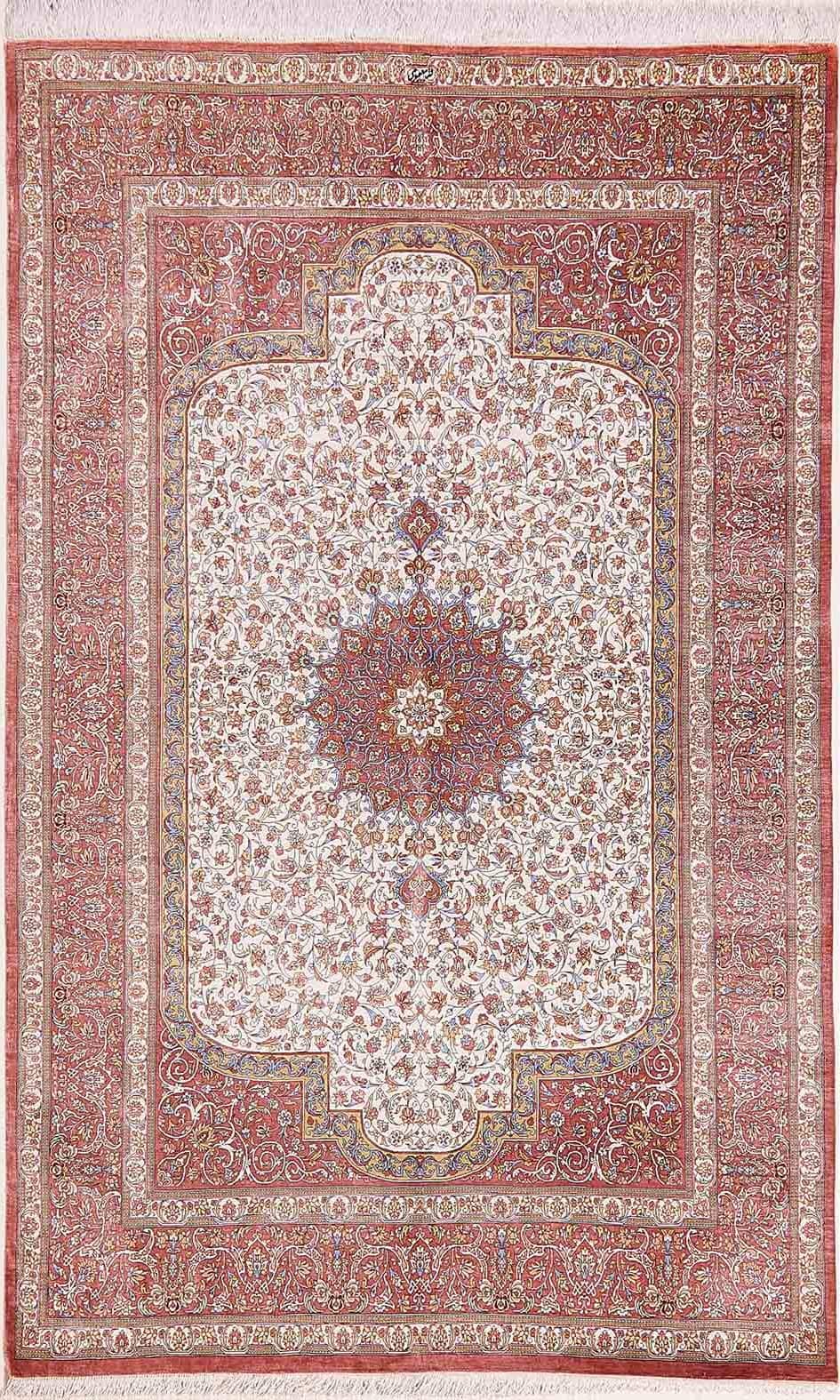 IRANIAN QOM SILK HANDMADE CARPET