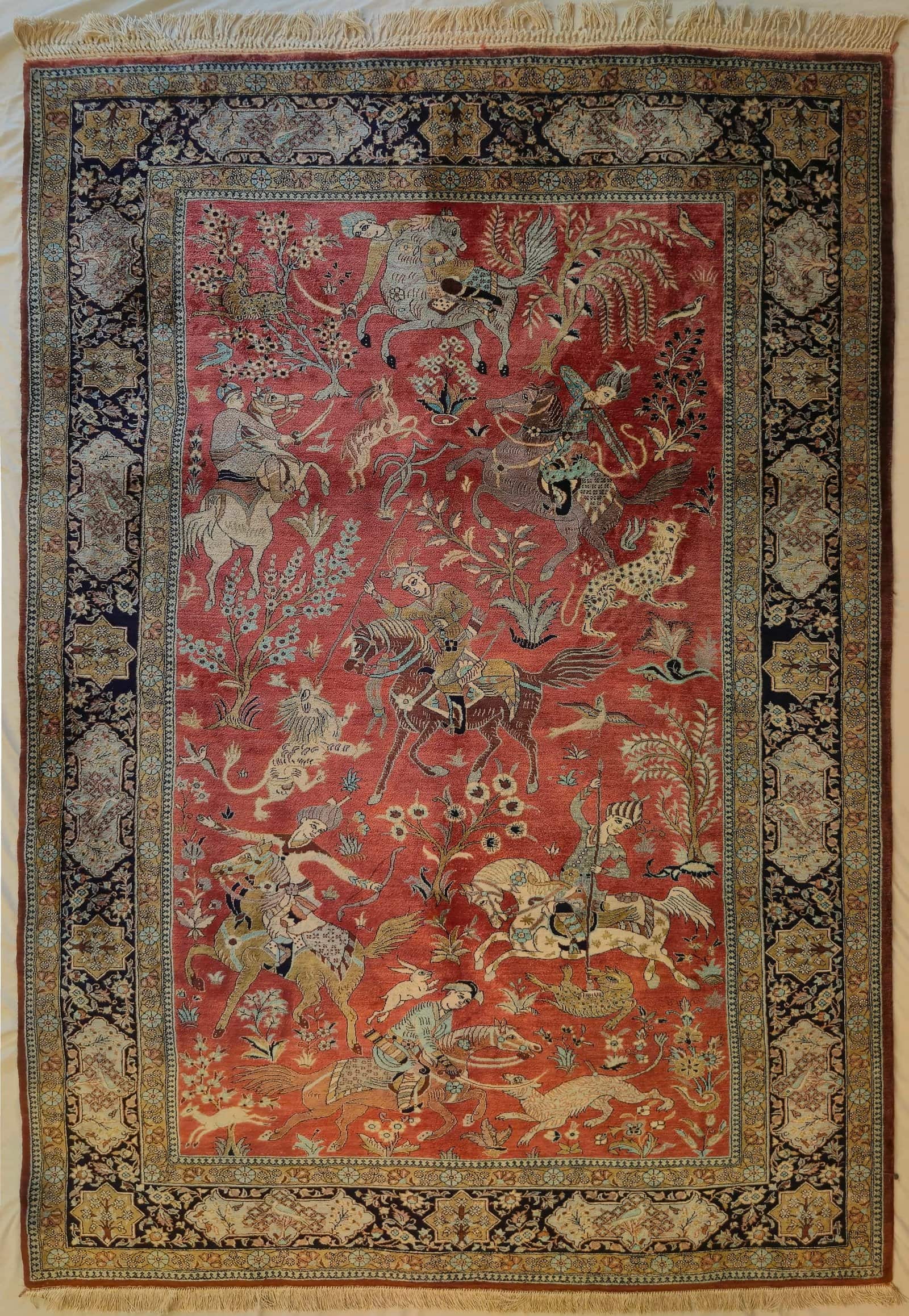 IRANIAN QOM SILK HANDMADE CARPET