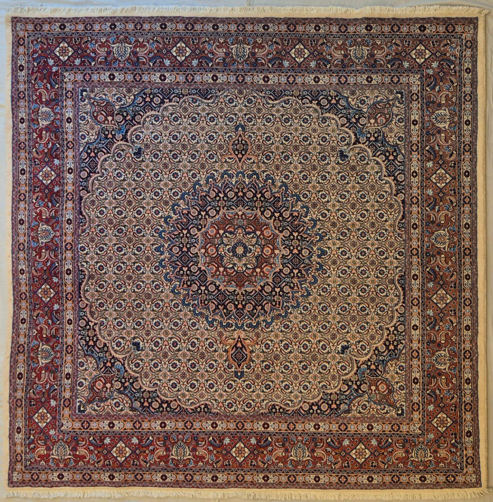 IRANIAN MOUD HANDMADE WOOL CARPET