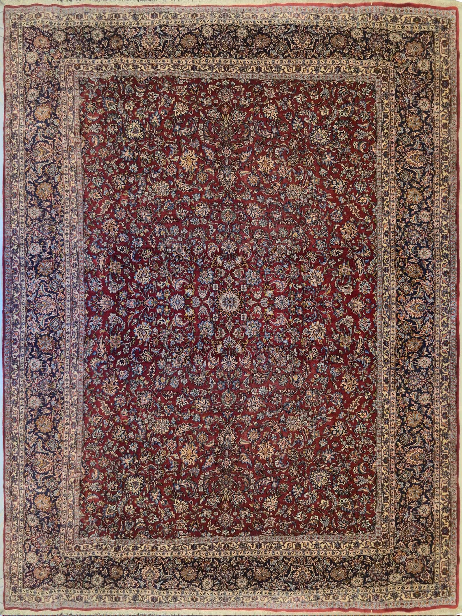 IRANIAN KERMAN HANDMADE WOOL CARPET