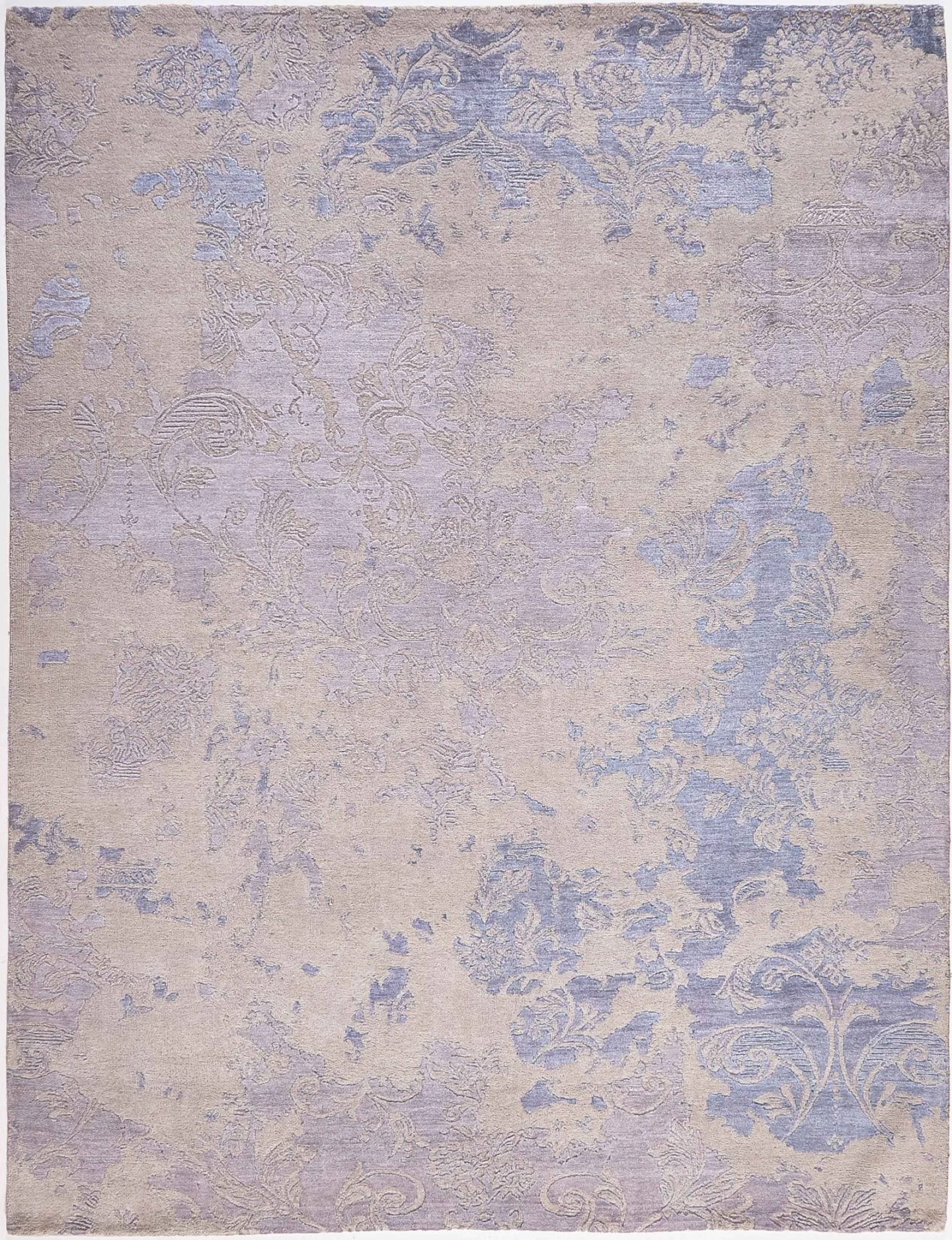 INDIAI AVANT-GARDE LOTUS BLUE KÉZI CSOMÓZÁSÚ SZŐNYEG