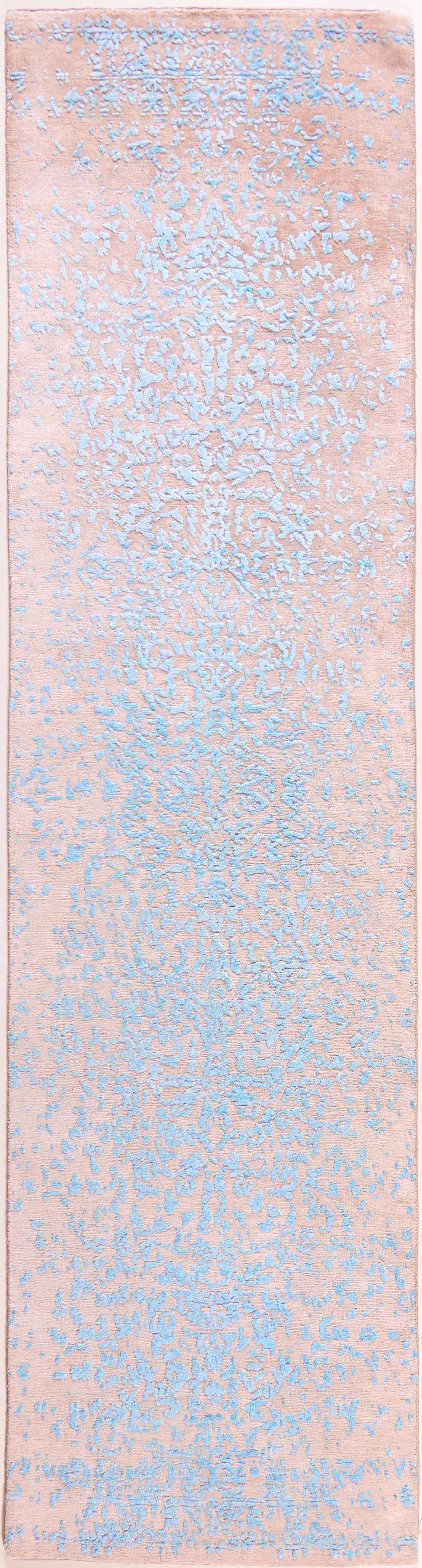 INDIAN AVANT-GARDE TURQUOISE SAND HANDMADE CARPET