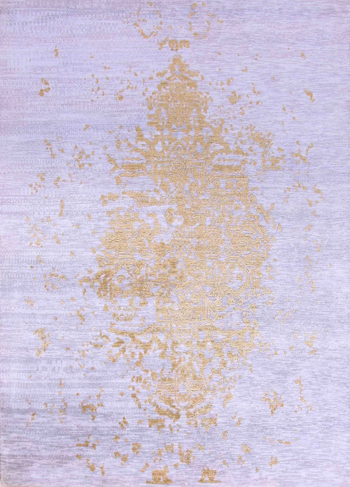 INDIAN AVANT-GARDE LEAF GOLD HANDMADE CARPET