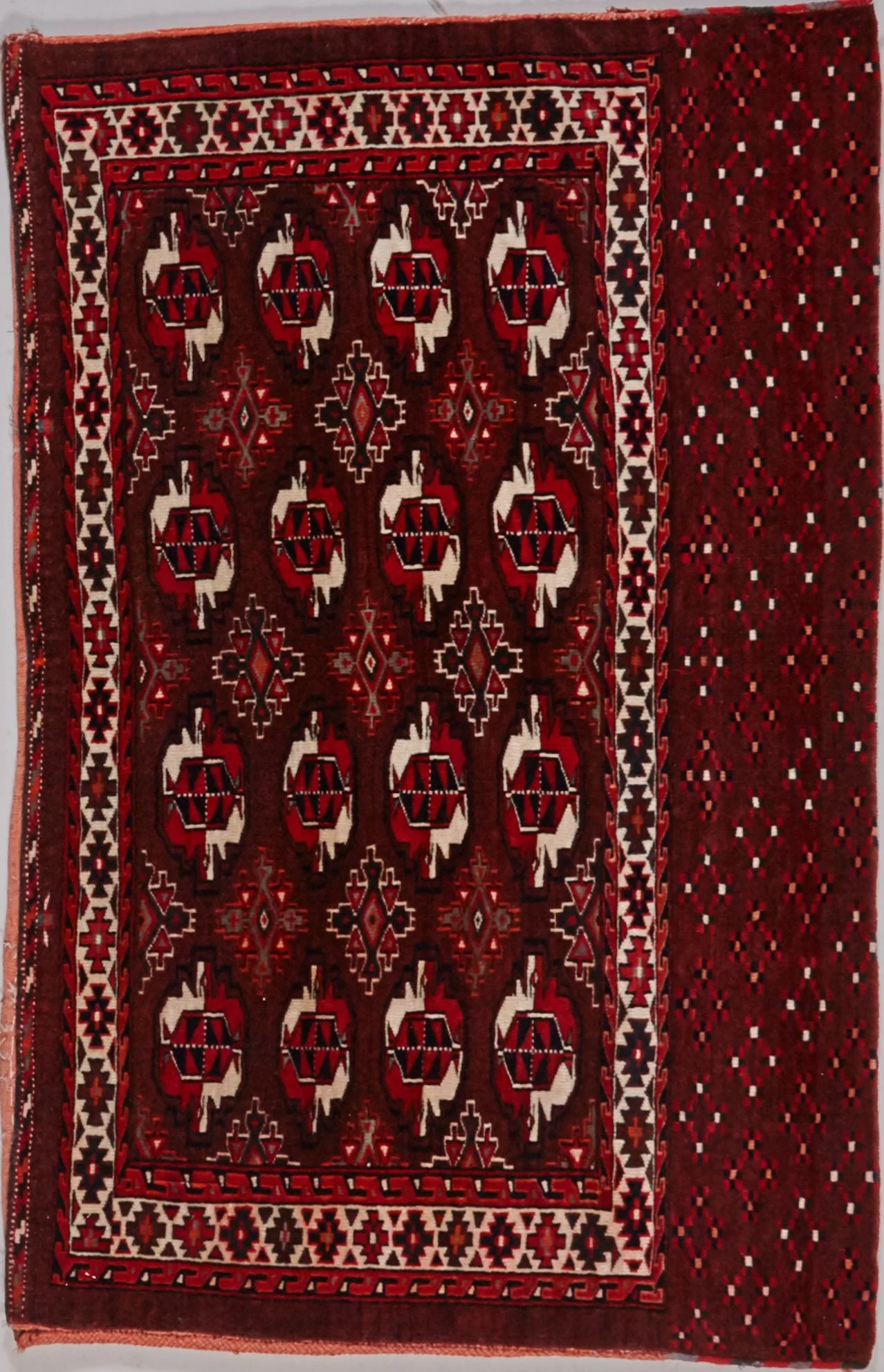 ANTIQUE IRANIAN BOKHARA HANDMADE WOOL CARPET