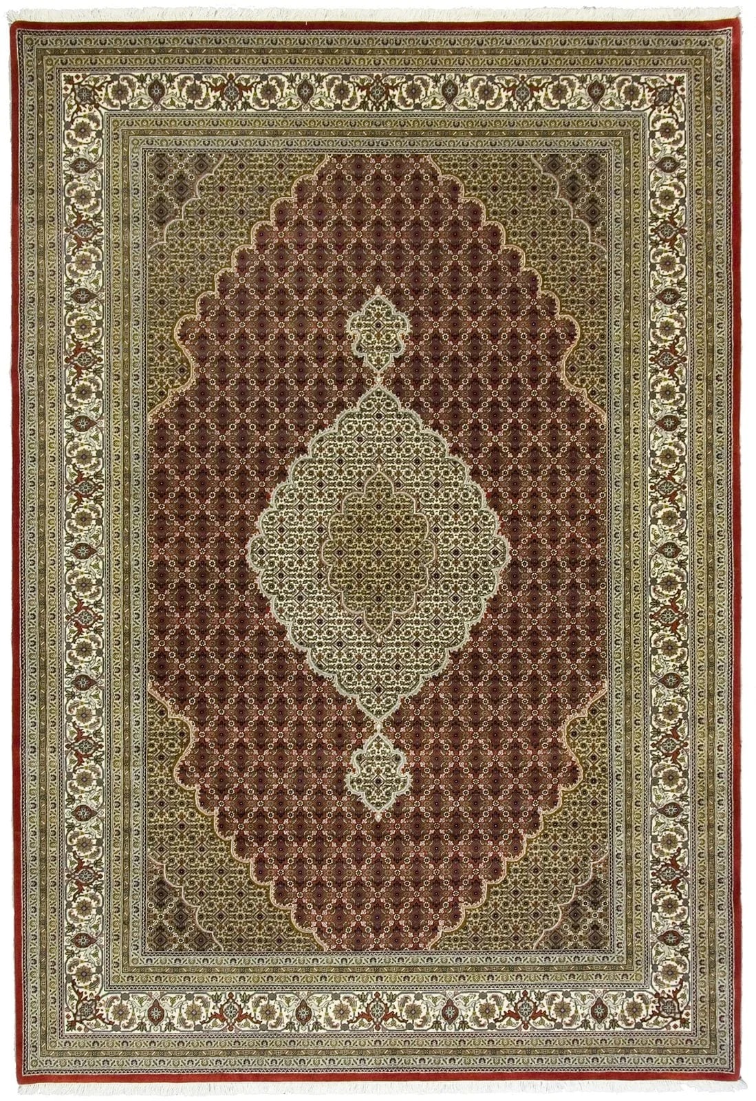 INDIAI TABRIZ KÉZI CSOMÓZÁSÚ GYAPJÚ SZŐNYEG