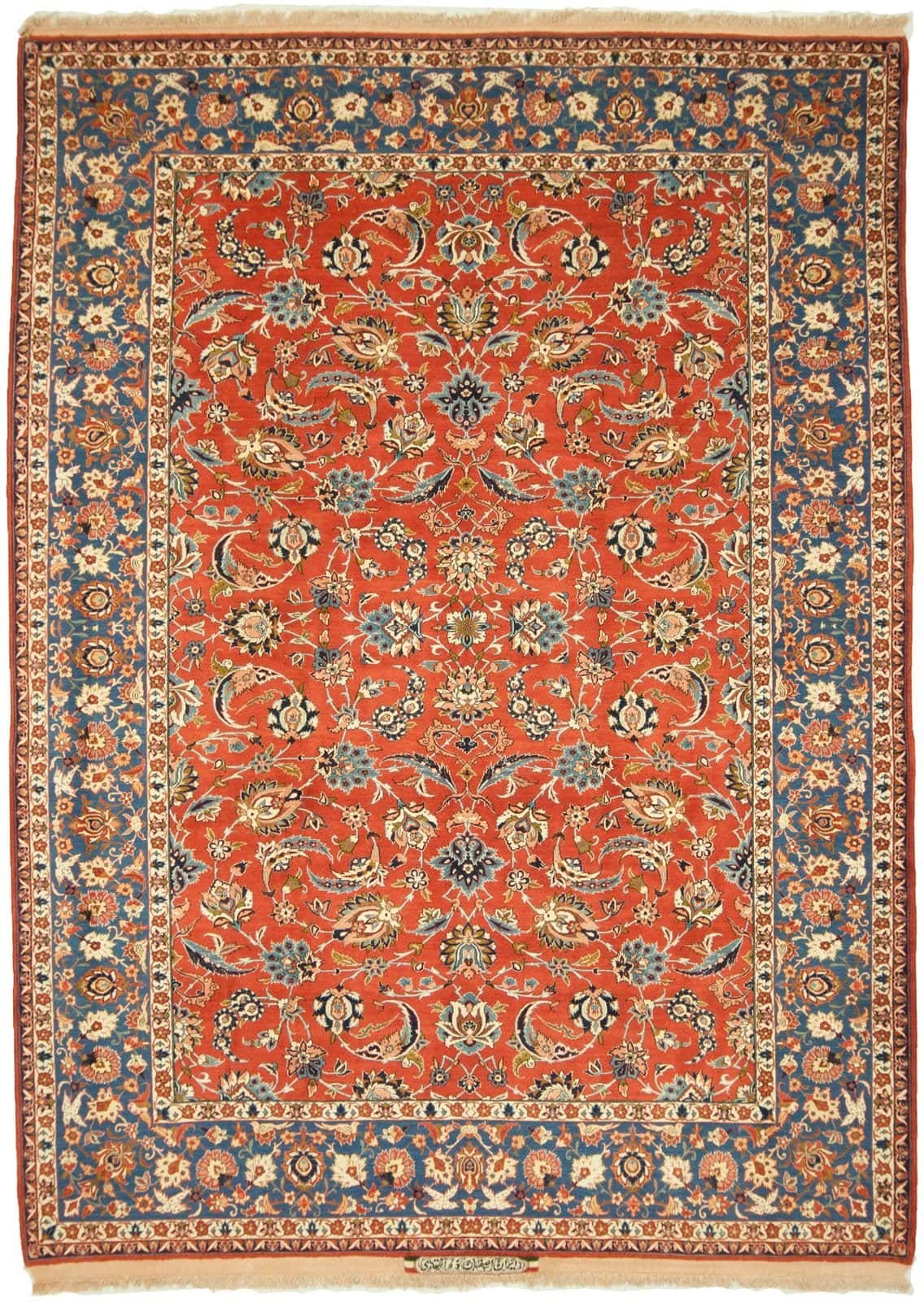 IRANIAN ISFAHAN HANDMADE WOOL CARPET
