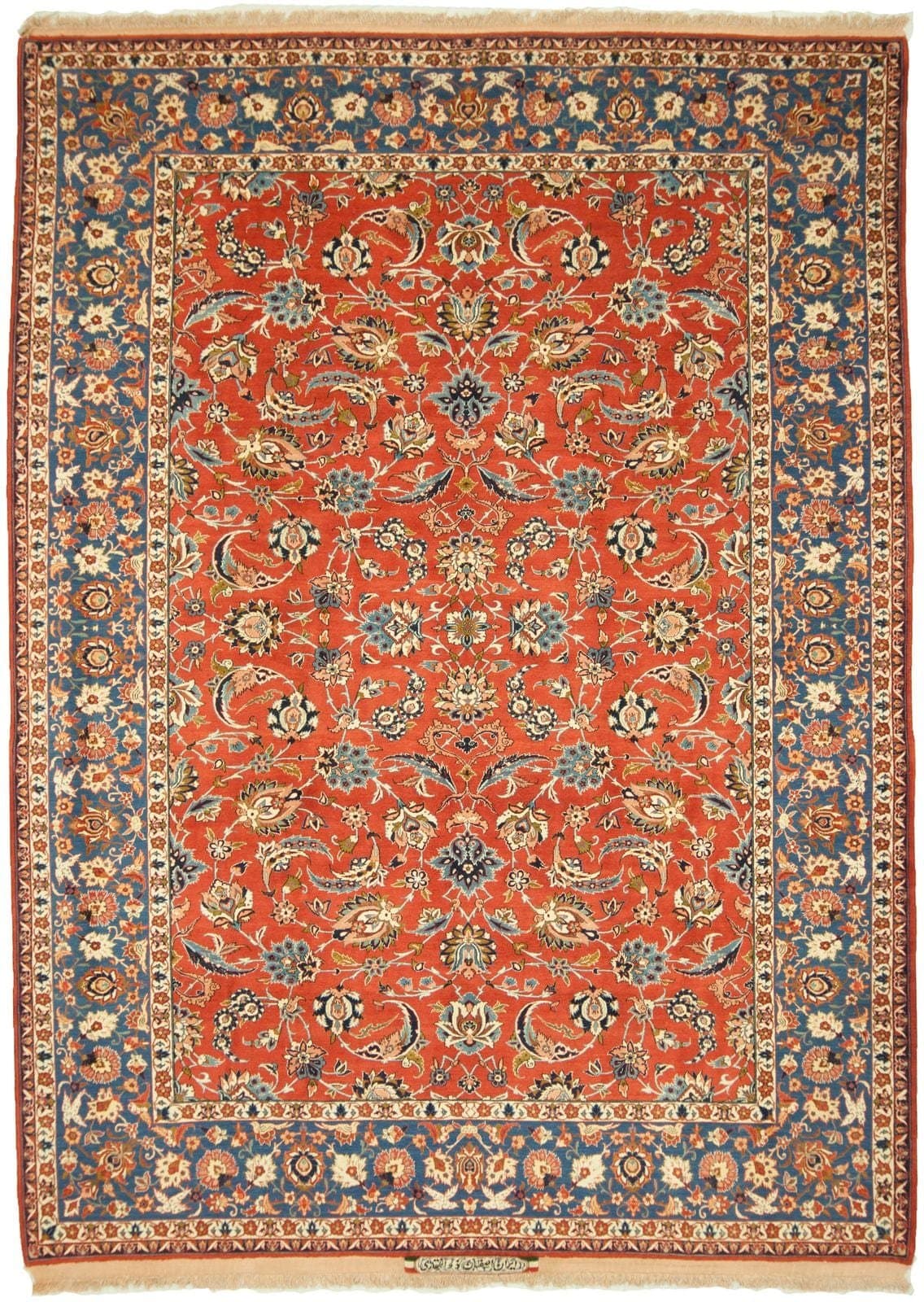 IRÁNI ISFAHAN KÉZI CSOMÓZÁSÚ GYAPJÚ SZŐNYEG
