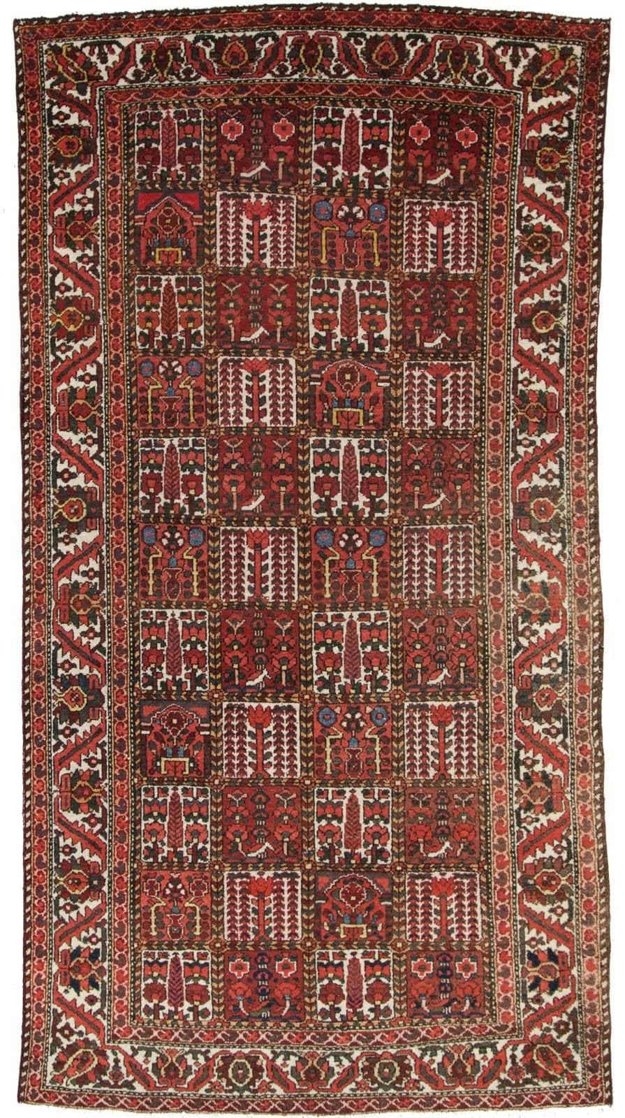 ANTIQUE IRANIAN BAKHTIARI HANDMADE WOOL CARPET