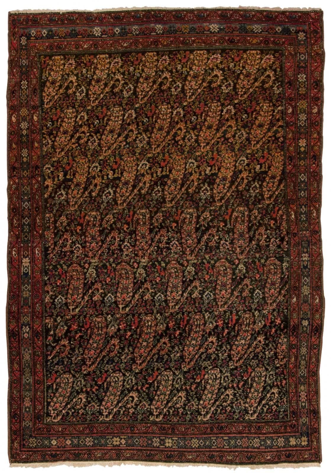 ANTIQUE IRANIAN SENNEH HANDMADE WOOL CARPET