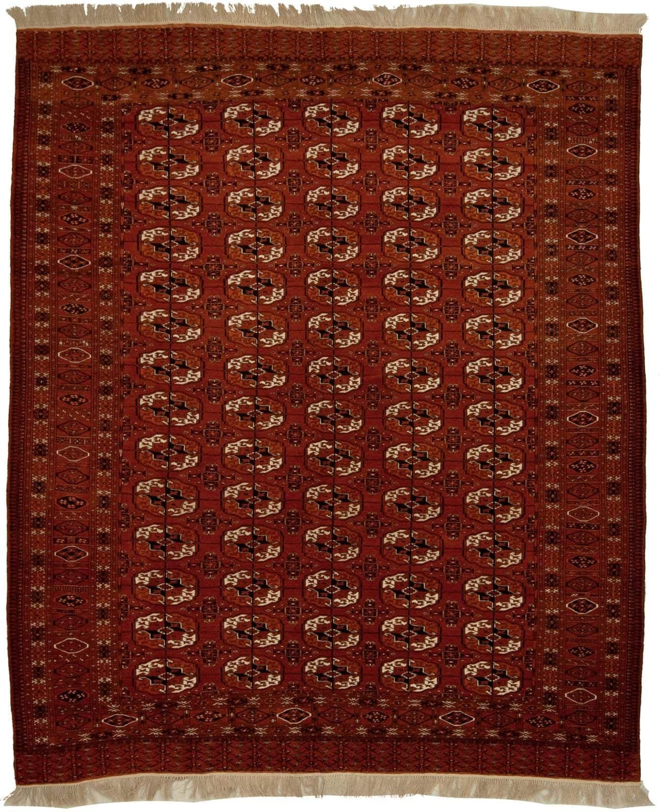 SEMI ANTIQUE IRANIAN TURKEMAN HANDMADE WOOL CARPET