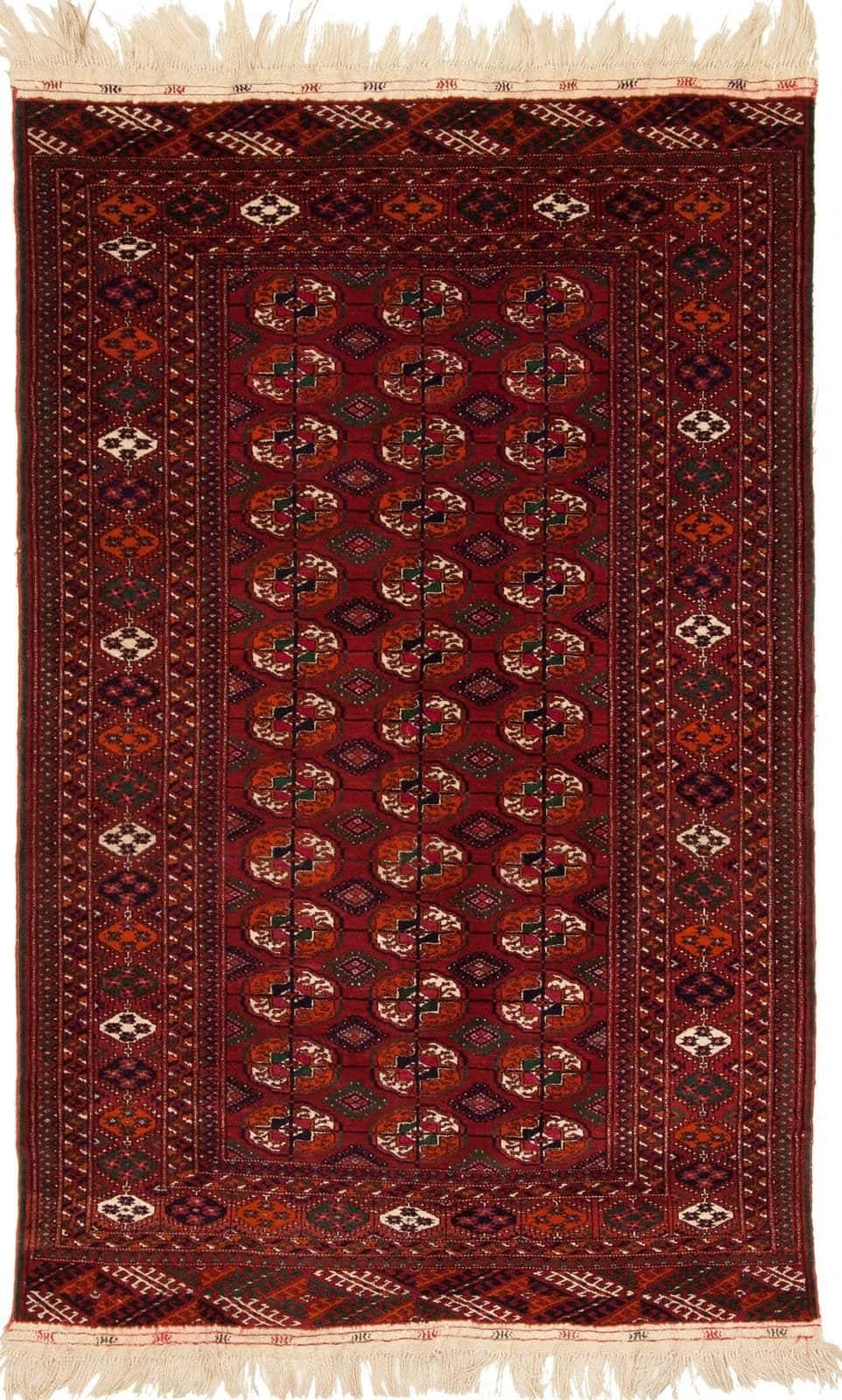 SEMI ANTIQUE IRANIAN BOKHARA HANDMADE WOOL CARPET