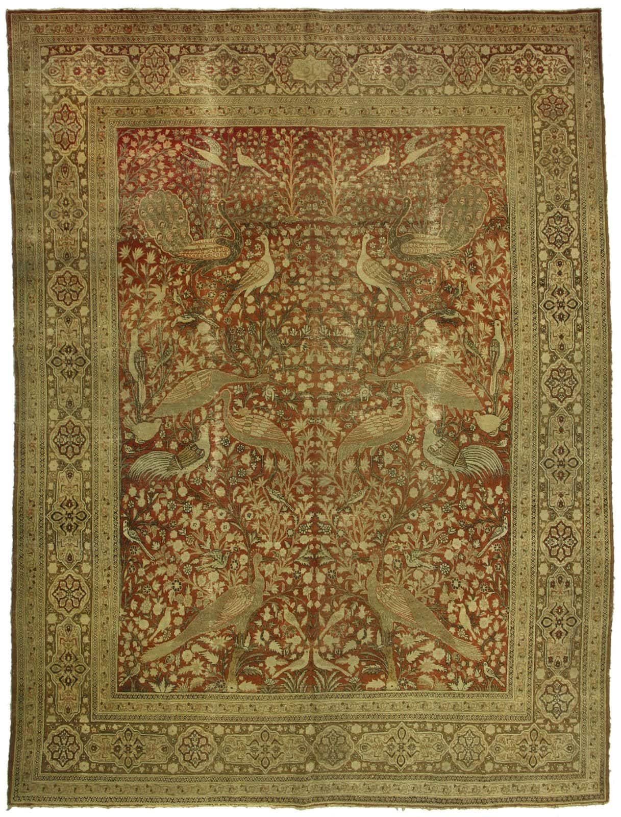 IRÁNI ANTIK TABRIZ HADJI JALLILI KÉZI CSOMÓZÁSÚ GYAPJÚ SZŐNYEG