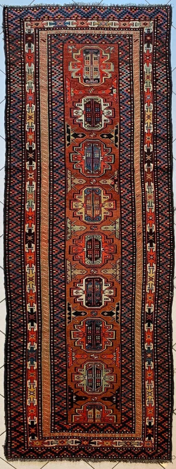 ANTIQUE IRANIAN KURD HANDMADE WOOL CARPET