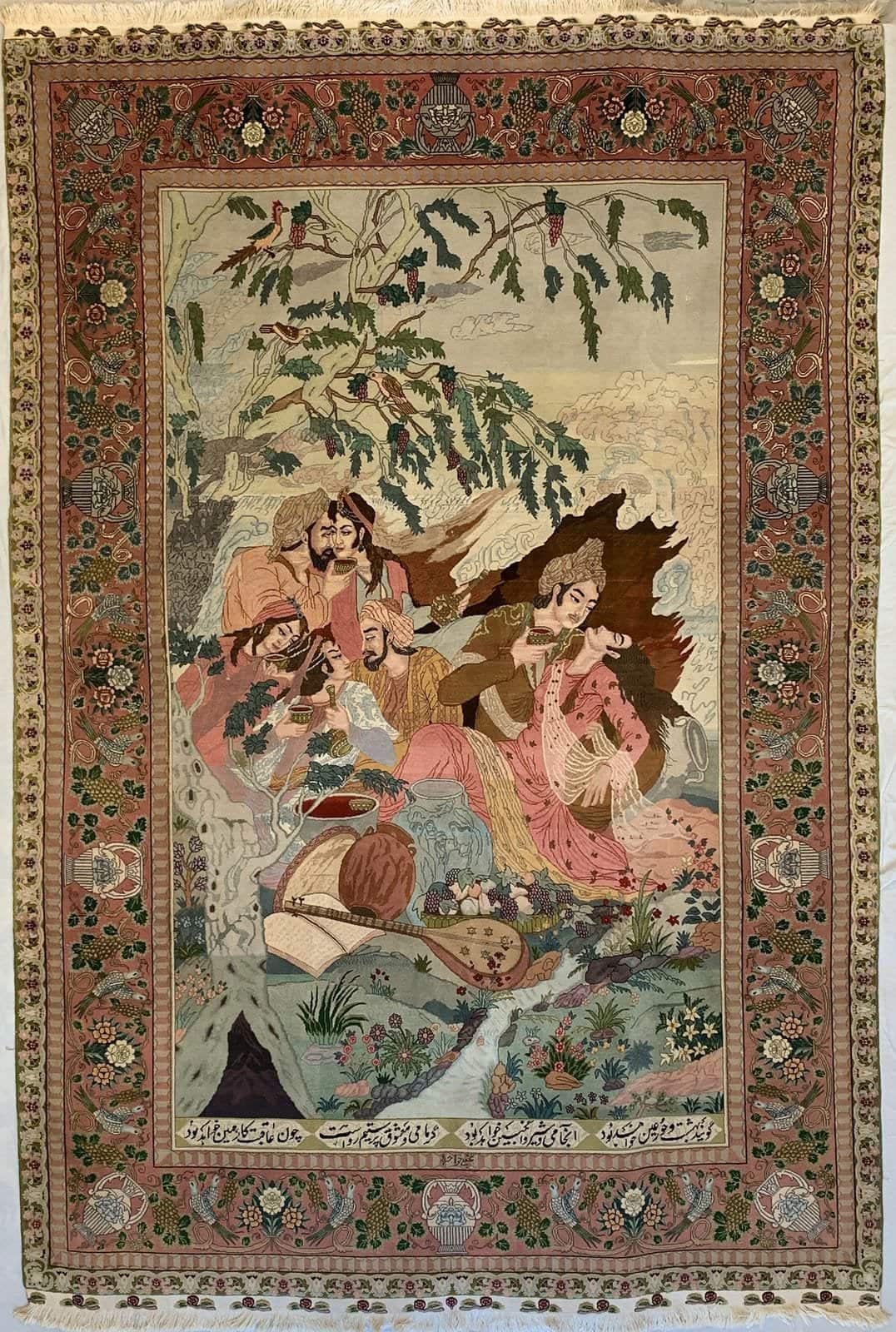 IRÁNI TABRIZ FIGURATIVE KÉZI CSOMÓZÁSÚ GYAPJÚ SZŐNYEG