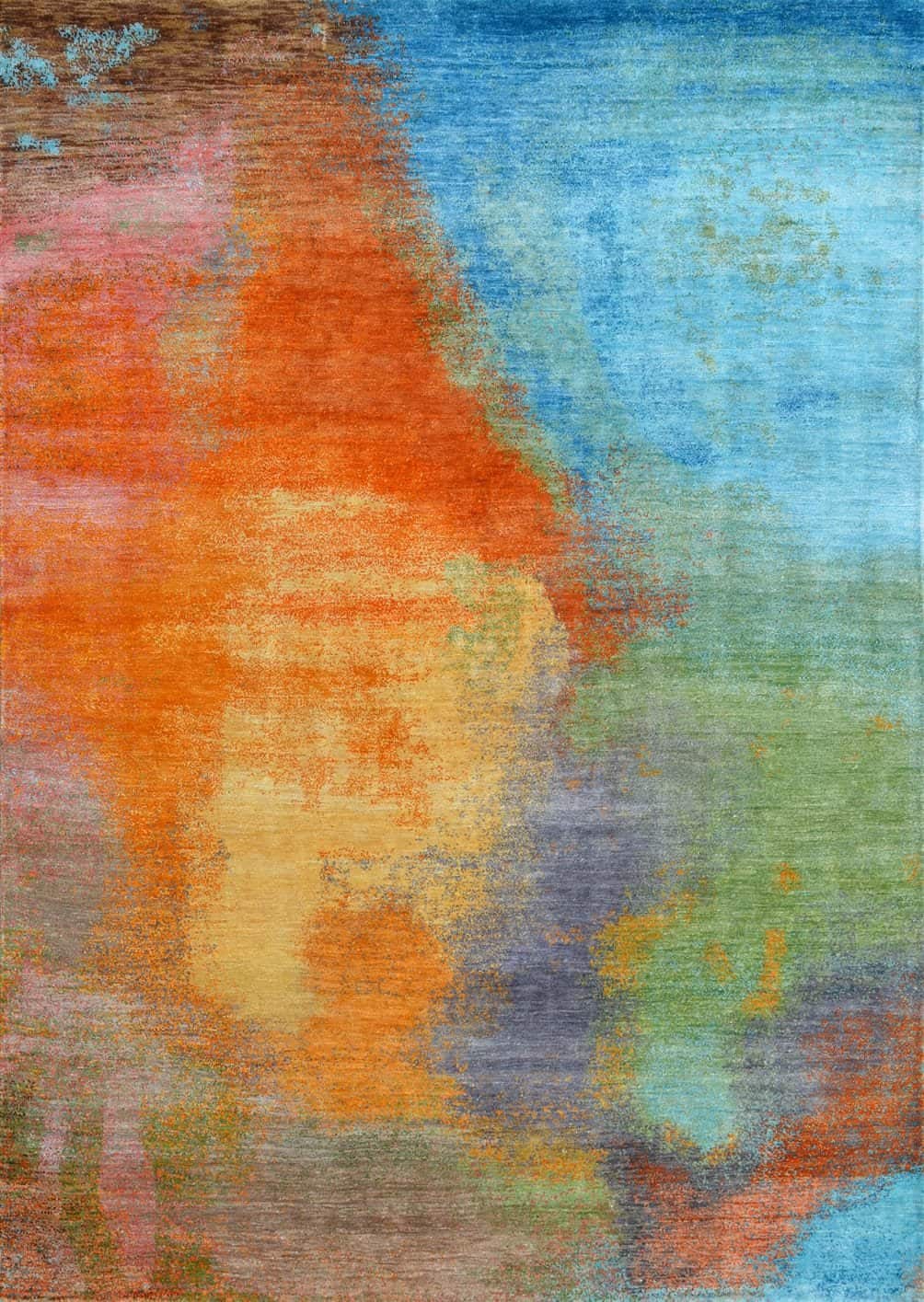 INDIAN AVANT-GARDE ENERGY SUNSHINE HANDMADE CARPET (Multiple Sizes)