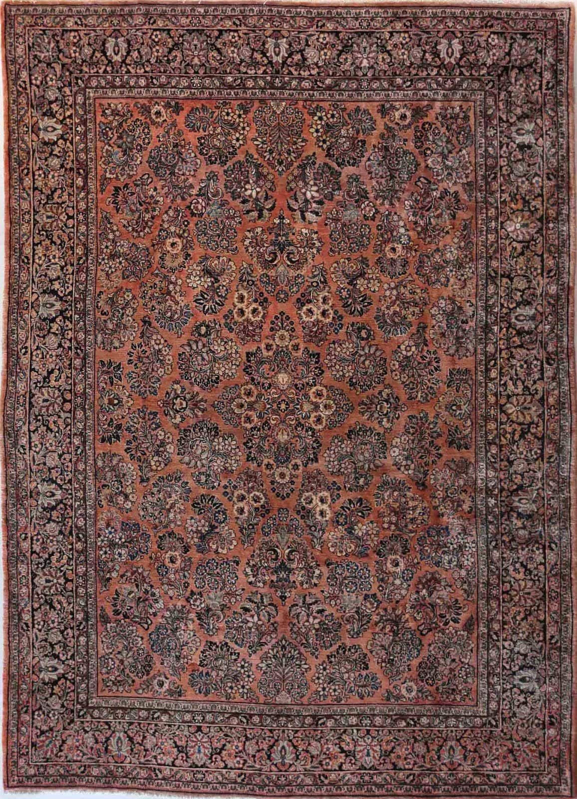ANTIQUE IRANIAN SAROUGH HANDMADE WOOL CARPET