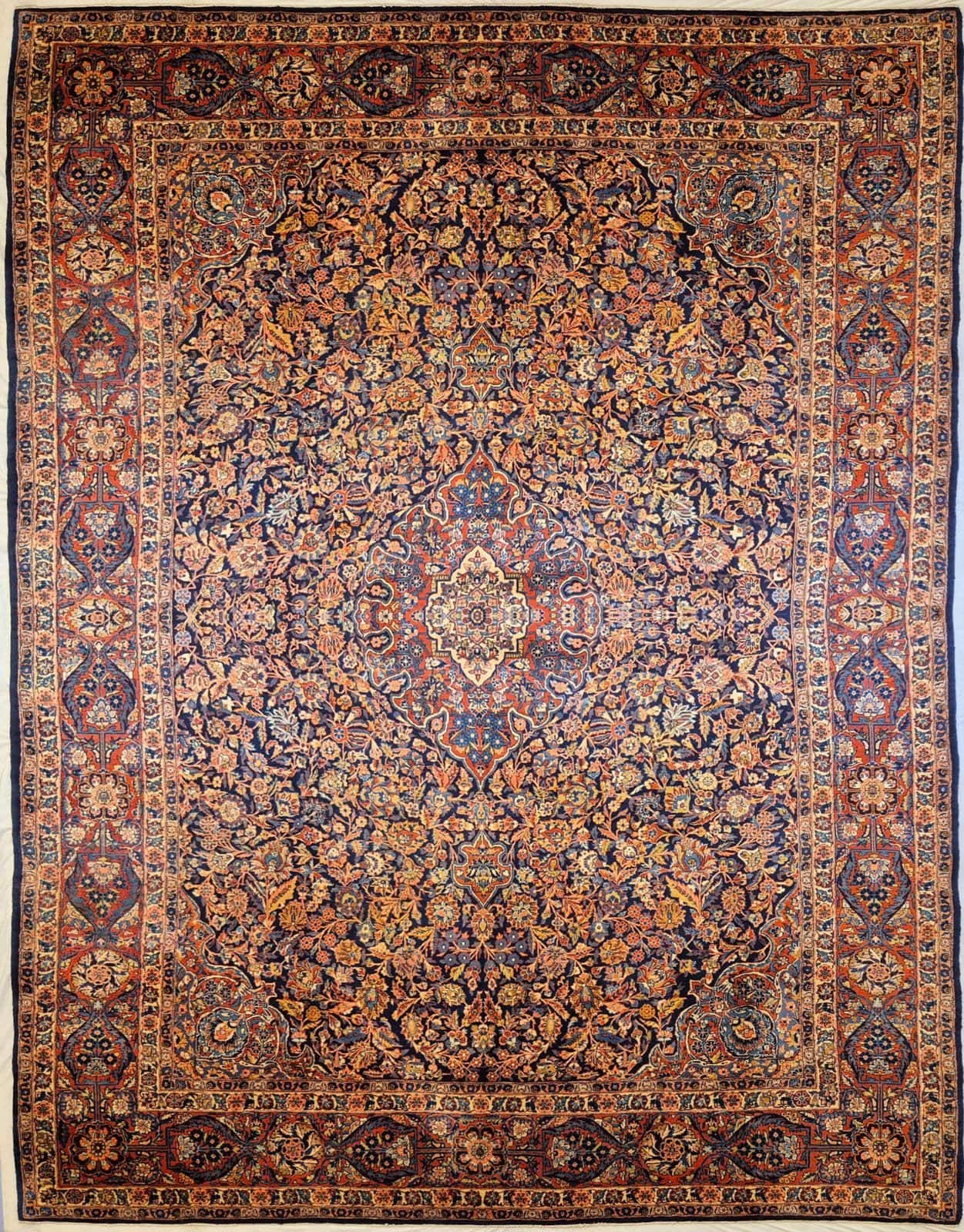 IRANIAN ANTIQUE KASHAN HANDMADE WOOL CARPET