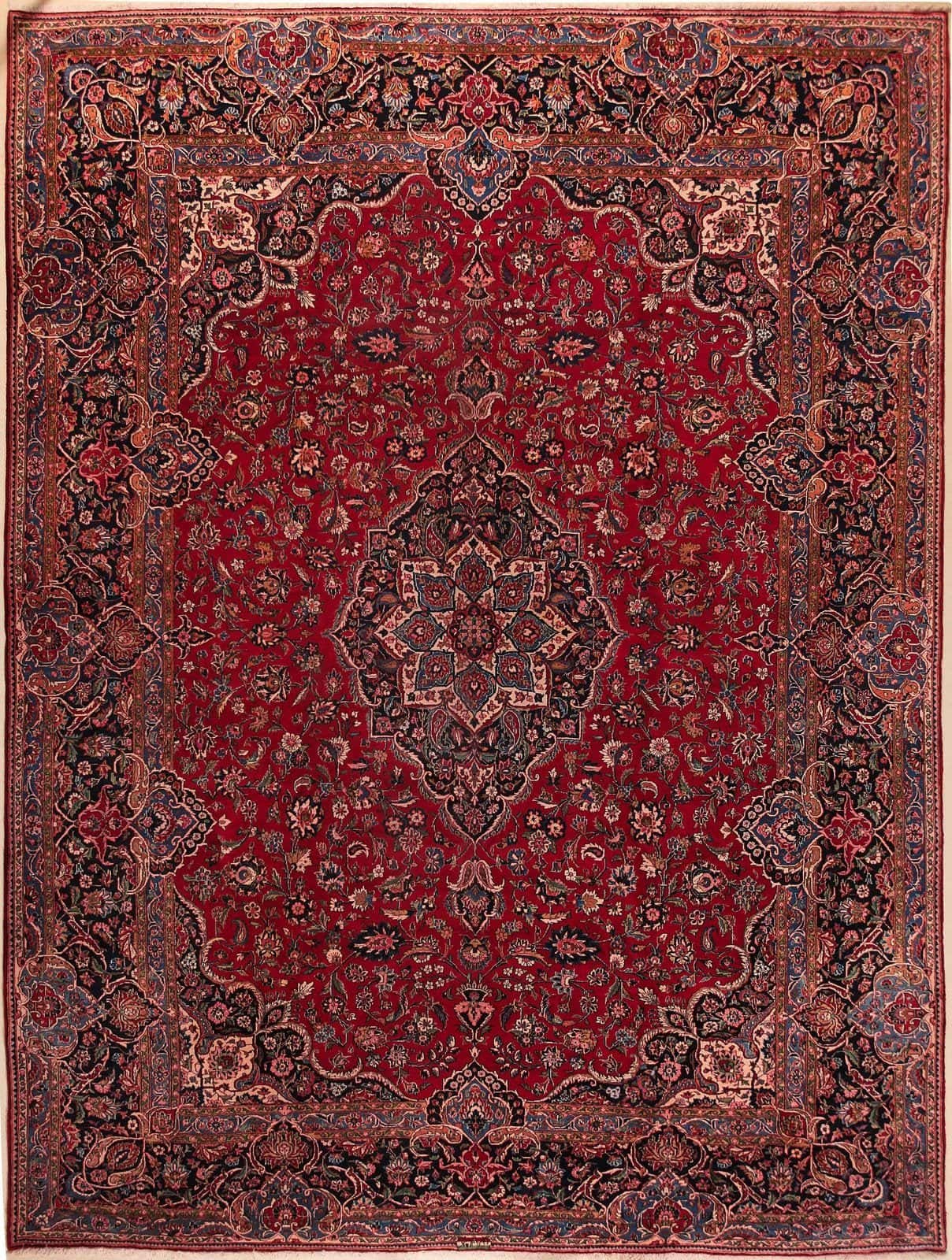 IRANIAN KASHAN HANDMADE WOOL CARPET