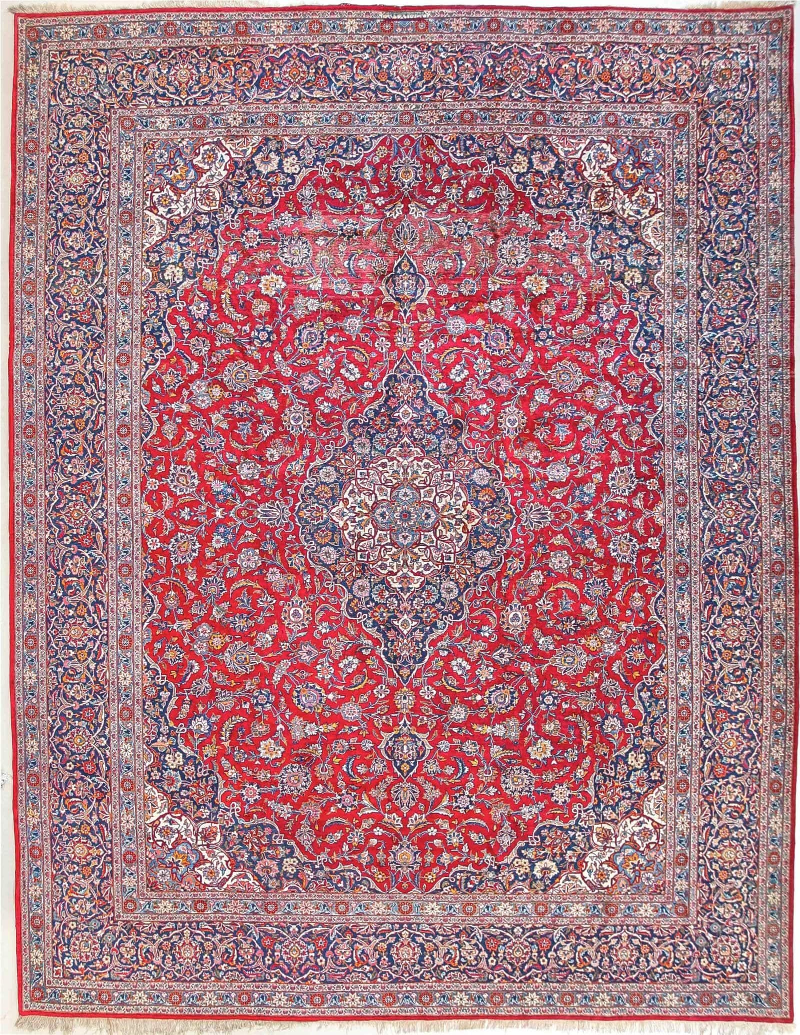 IRANIAN KASHAN HANDMADE WOOL CARPET
