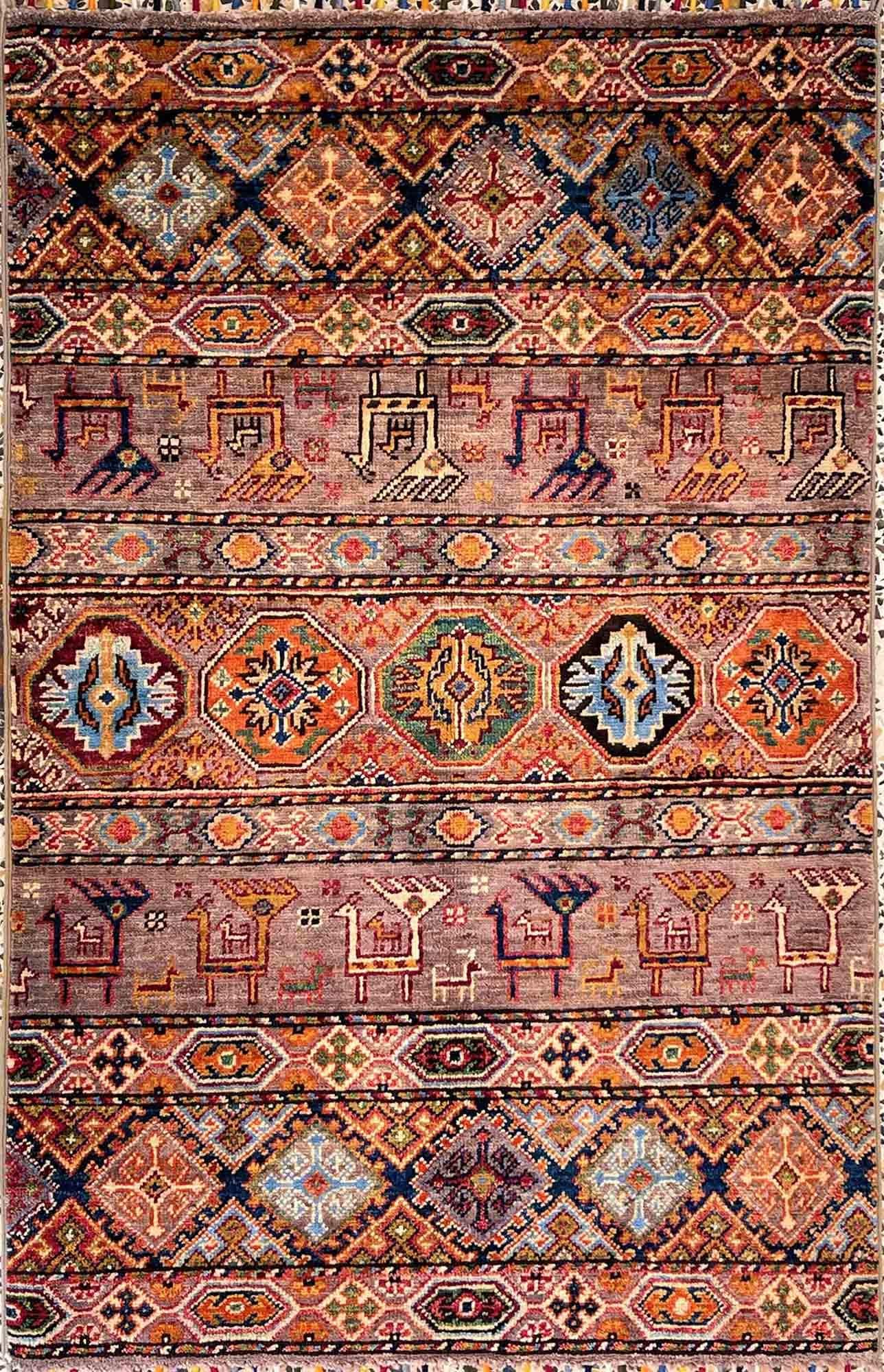 AFGHAN SHIRVAN SHAWL HANDMADE WOOL CARPET