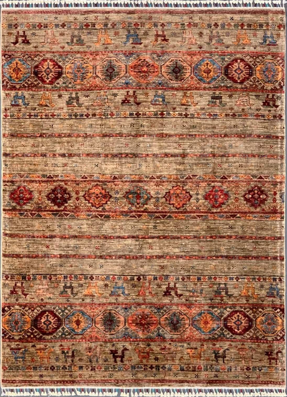 AFGHAN SHIRVAN SHAWL HANDMADE WOOL CARPET