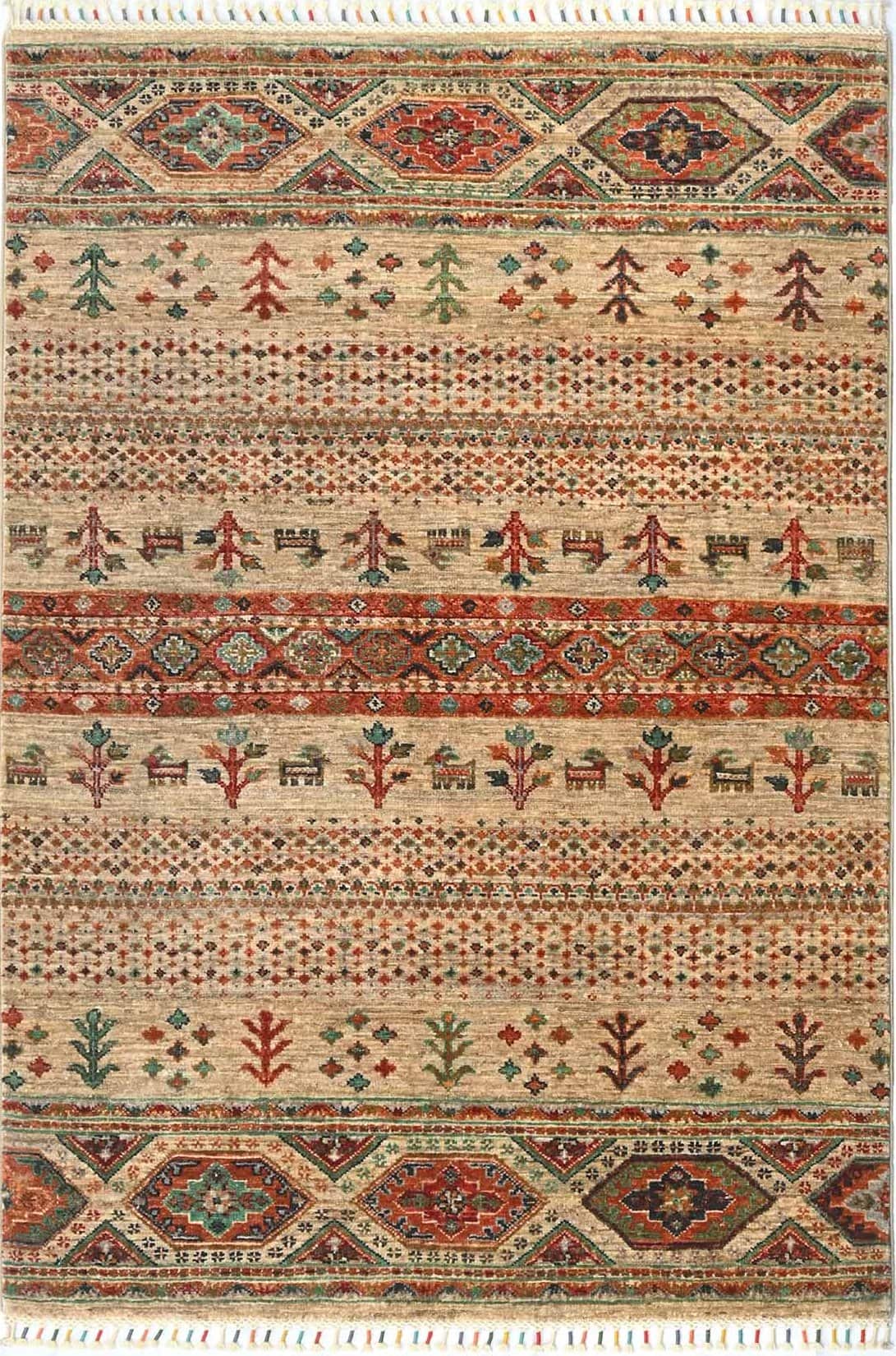 AFGHAN SHIRVAN SHAWL HANDMADE WOOL CARPET