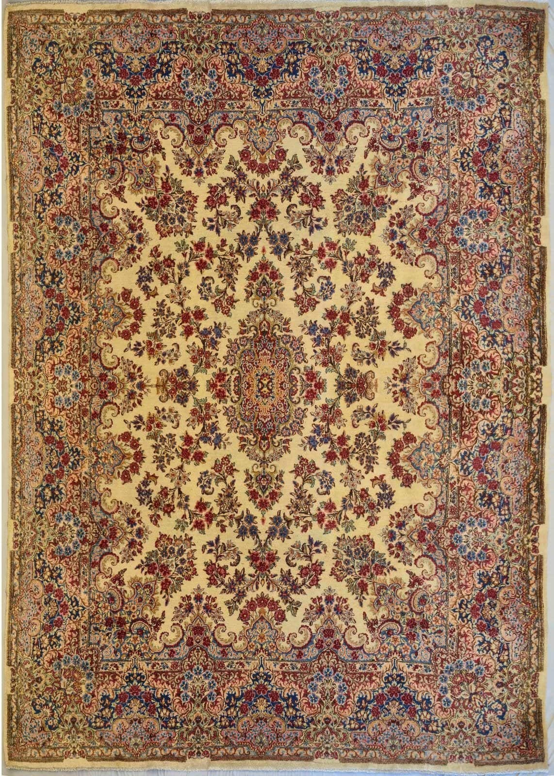 IRANIAN ANTIQUE KERMAN RAVAR HANDMADE CARPET