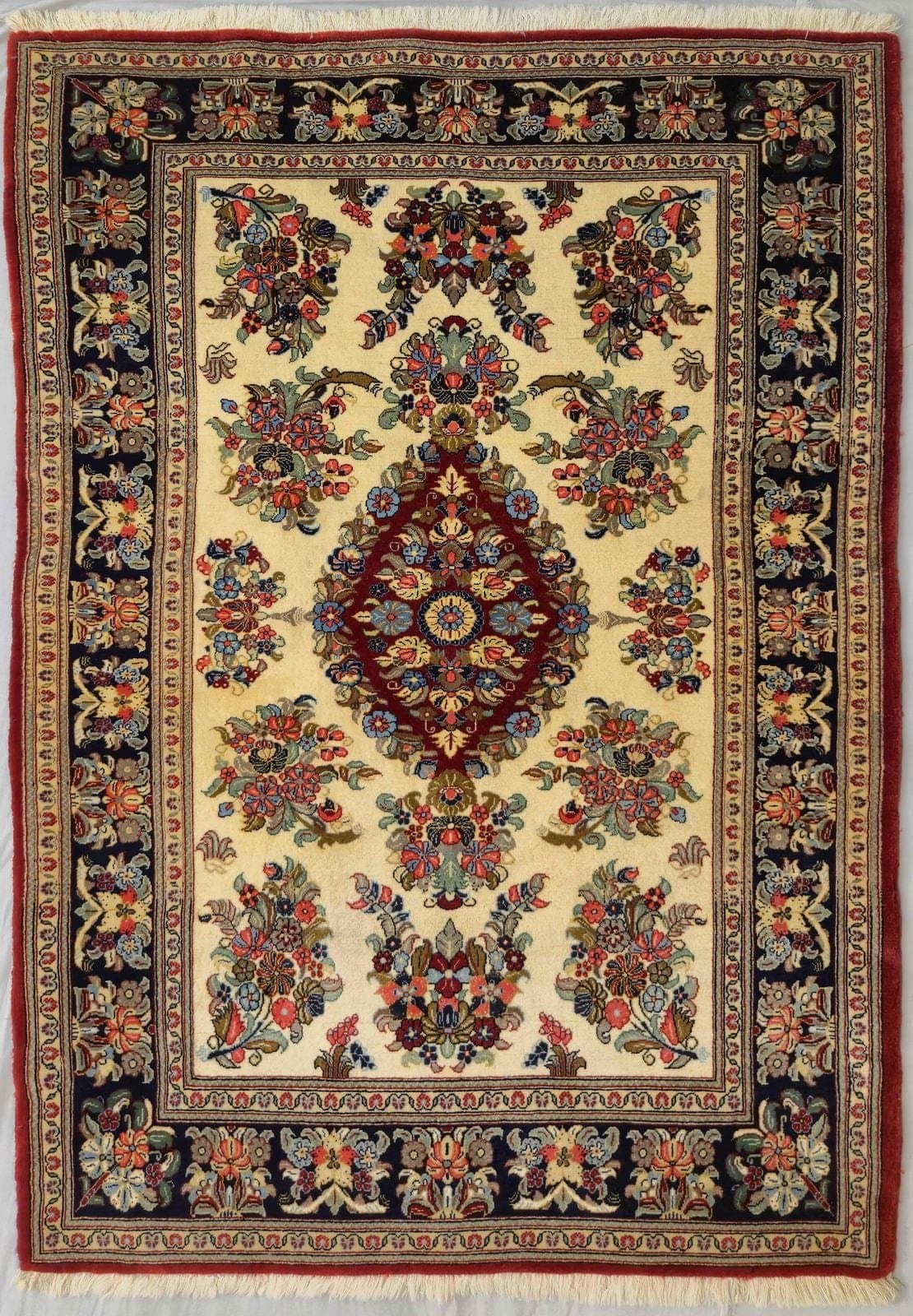 IRANIAN QOM HANDMADE WOOL CARPET