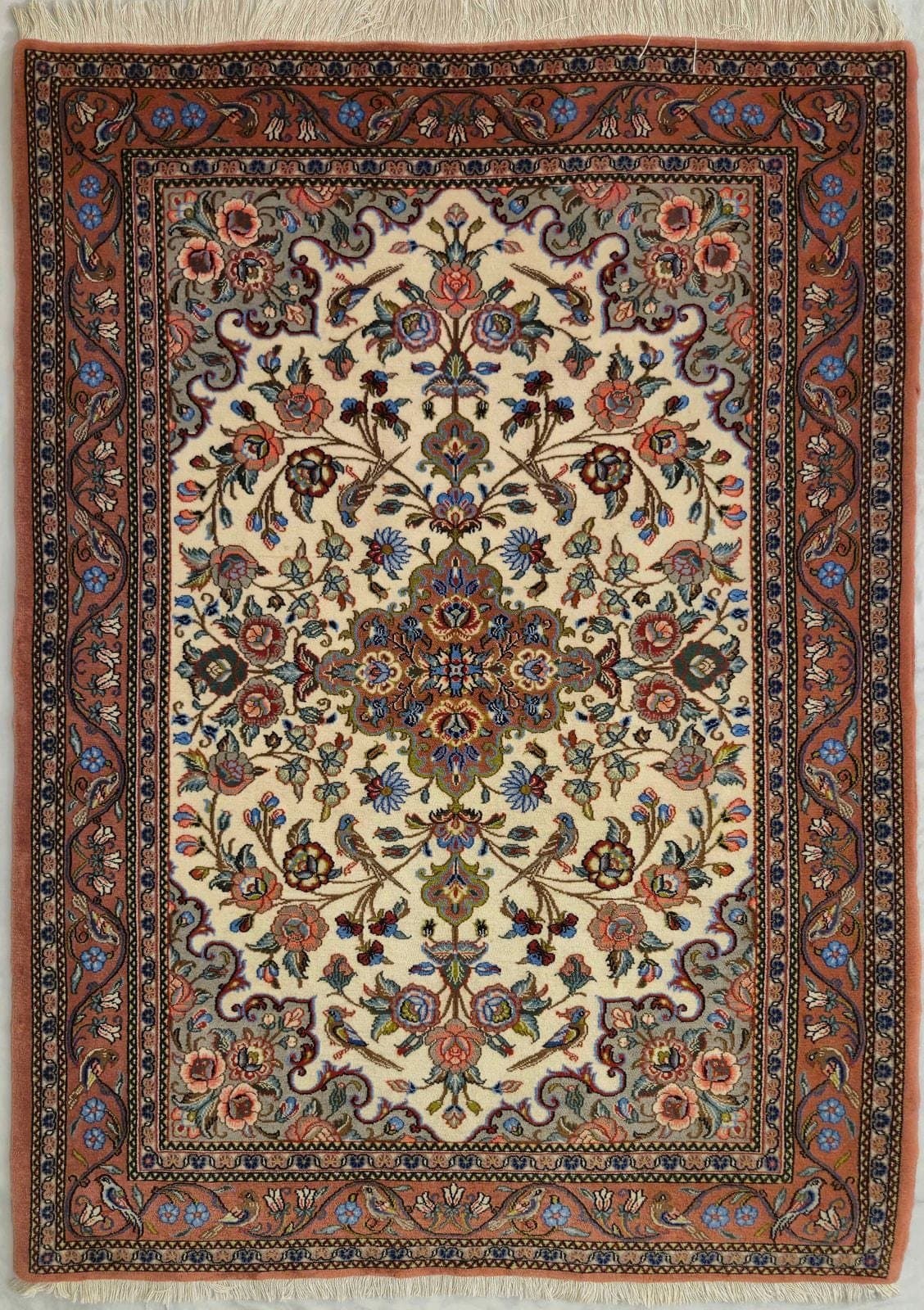 IRANIAN QOM HANDMADE WOOL CARPET