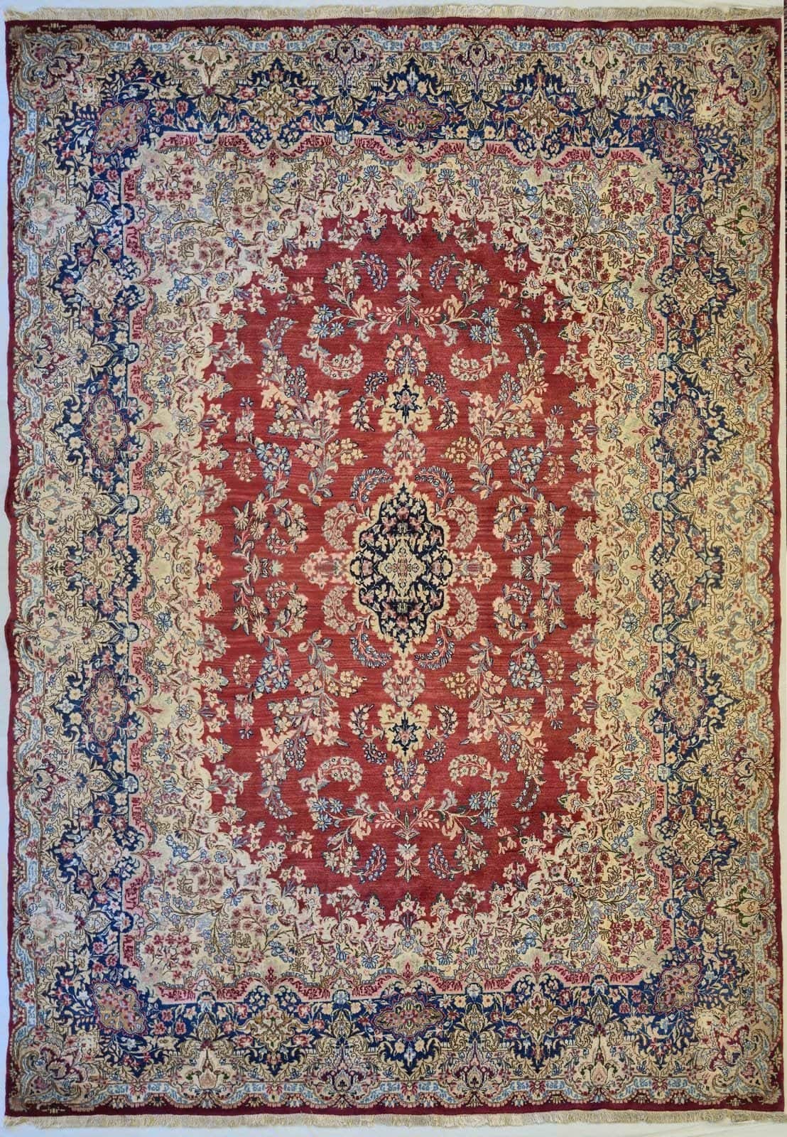 IRANIAN KERMAN HANDMADE WOOL CARPET