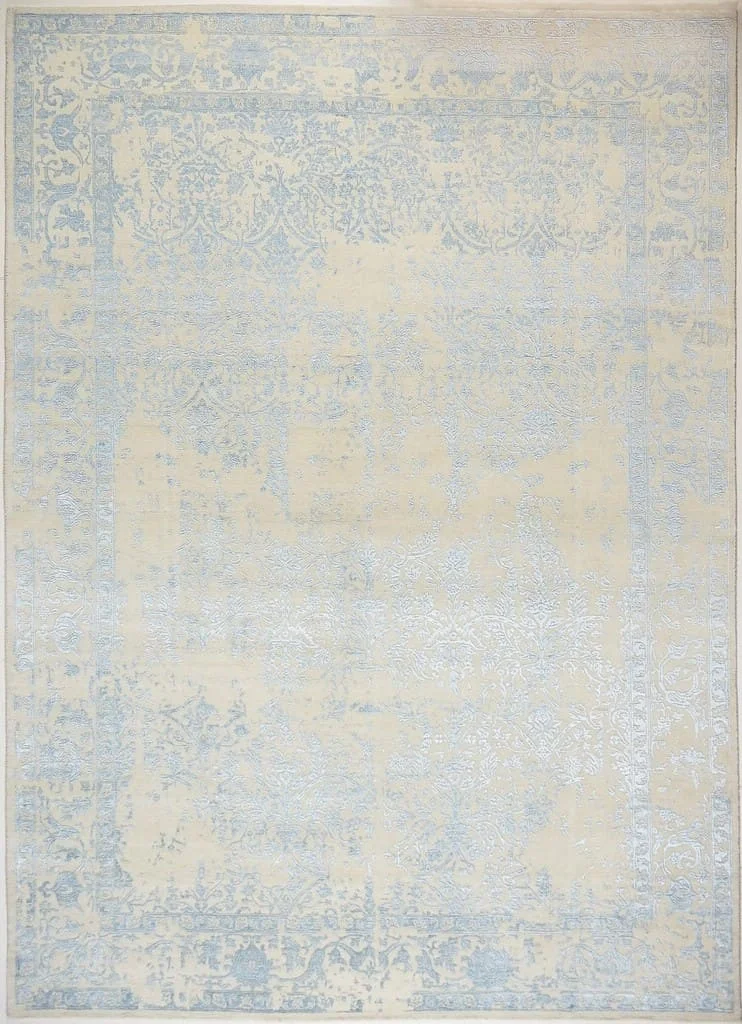 INDIAI AVANT-GARDE KAURIA TURQUOISE KÉZI CSOMÓZÁSÚ SZŐNYEG (több méretben)