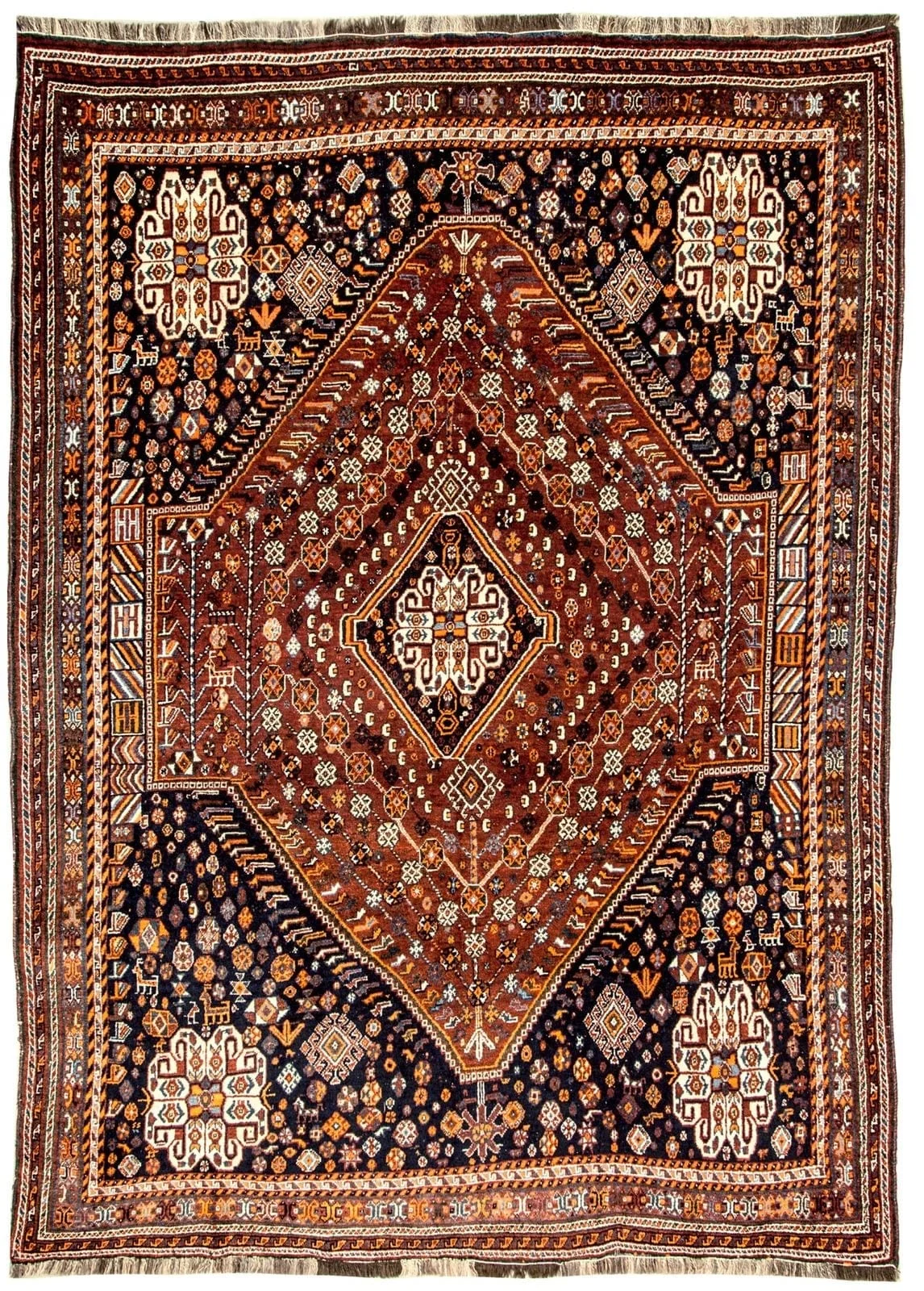 IRANIAN QASHQAI HANDMADE WOOL CARPET