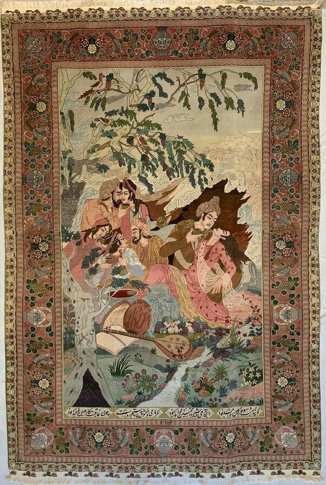 IRÁNI TABRIZ FIGURATIVE KÉZI CSOMÓZÁSÚ GYAPJÚ SZŐNYEG