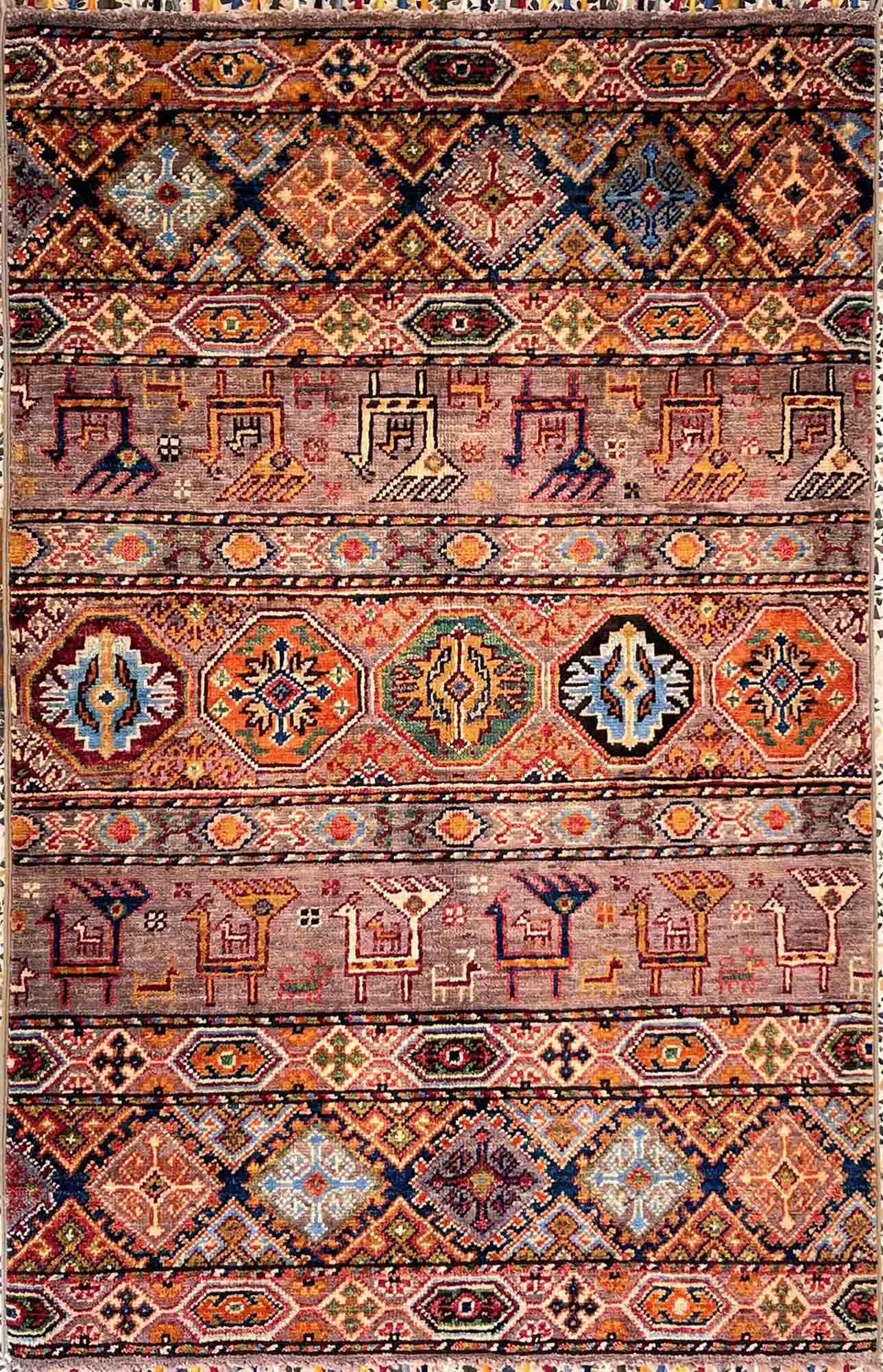 AFGÁN SHIRVAN SHAWL KÉZI CSOMÓZÁSÚ GYAPJÚ SZŐNYEG